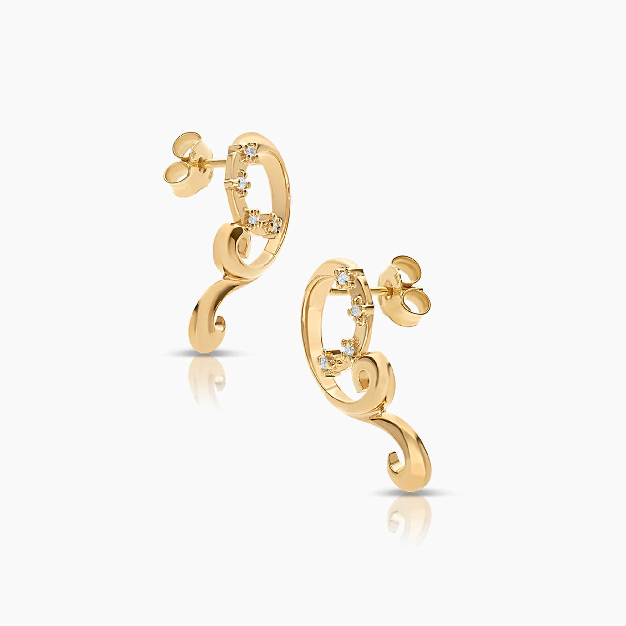Diamantörhängen 0,06ct 18K guld