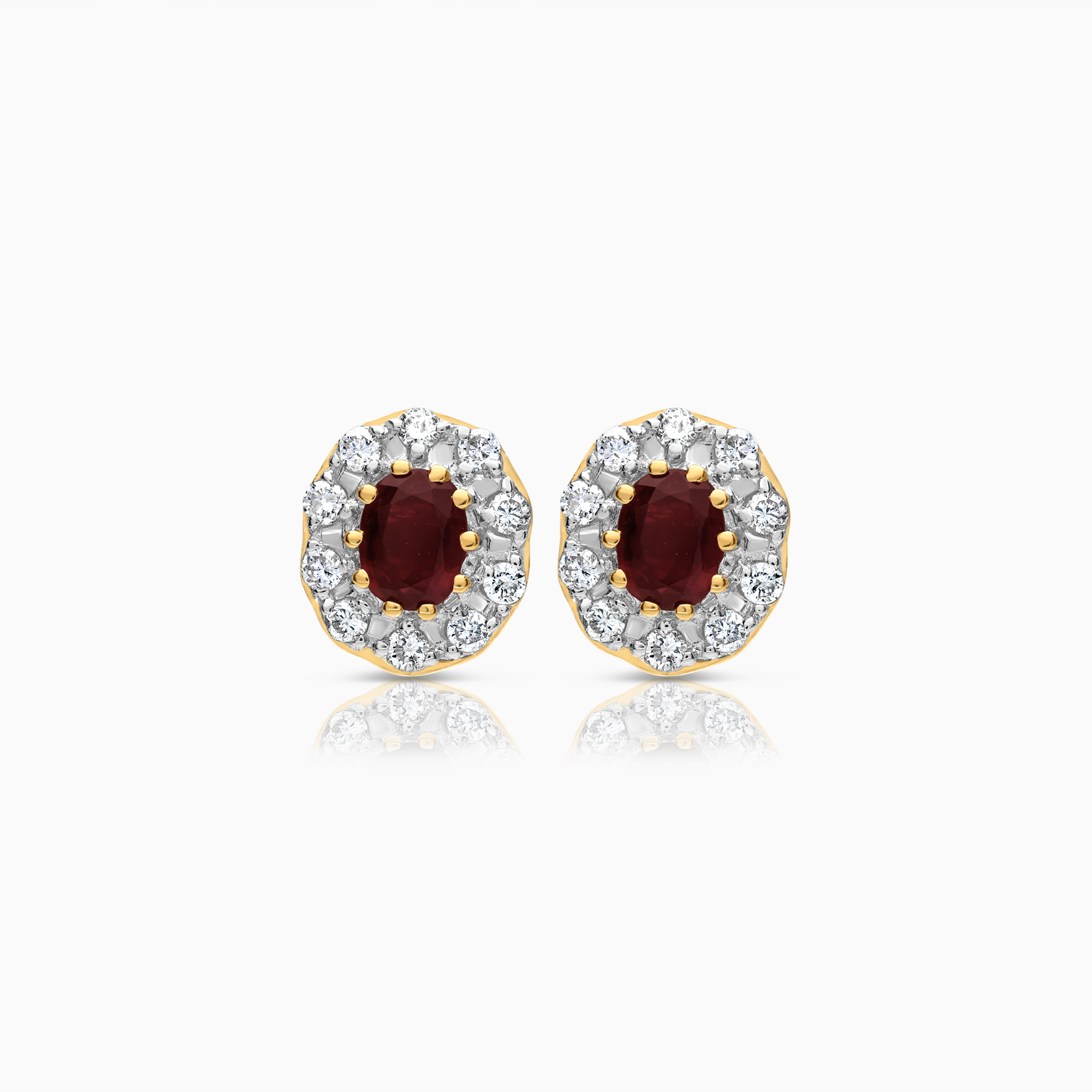 Diamantörhängen med rubiner 0,36ct 18K guld