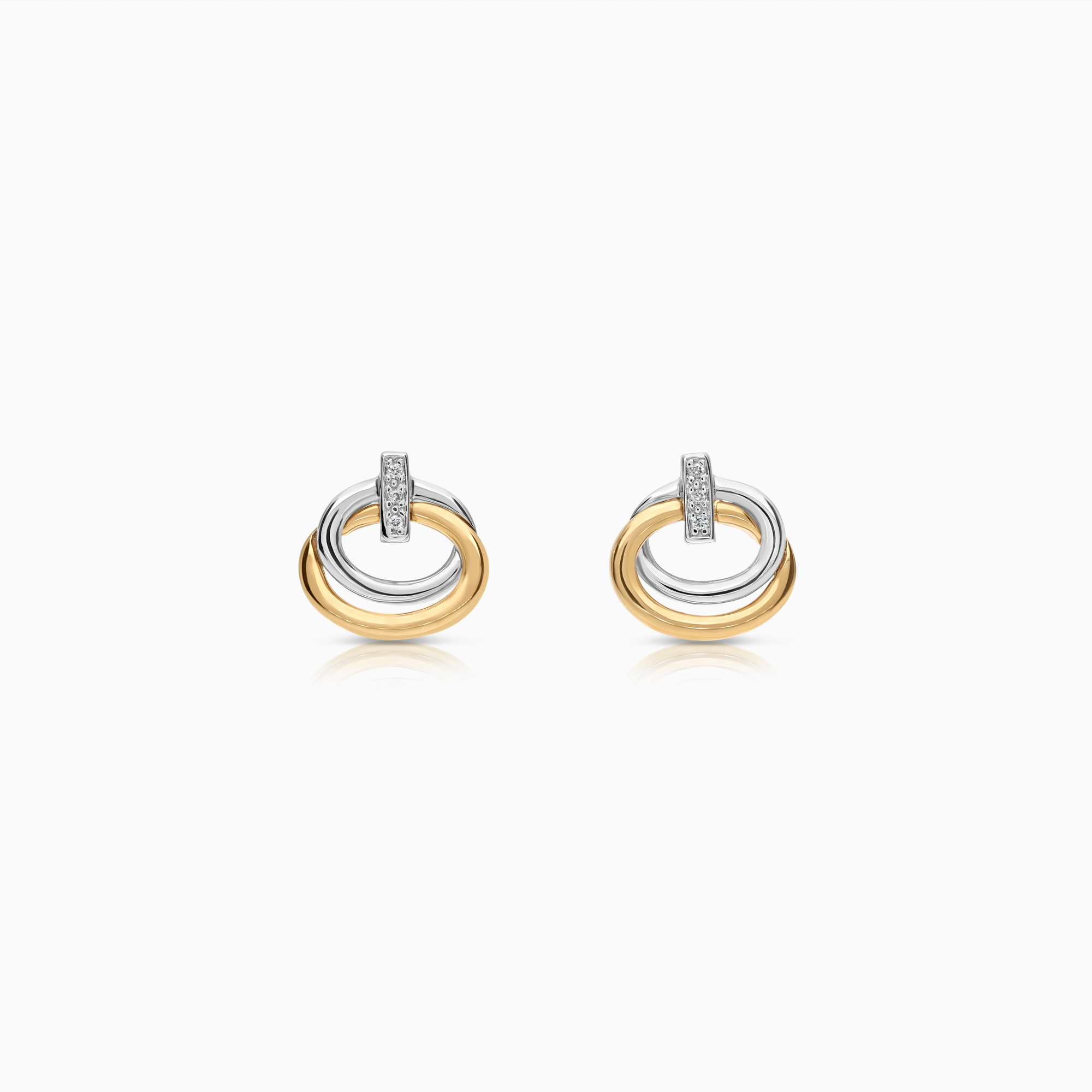 Diamantörhängen 0,02ct 18K gul/vitguld