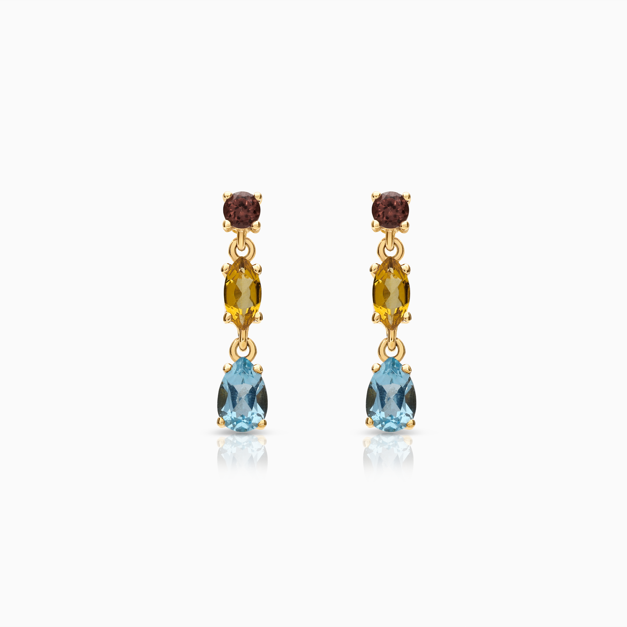 Gold earrings with gemstones 2.59g 18K gold