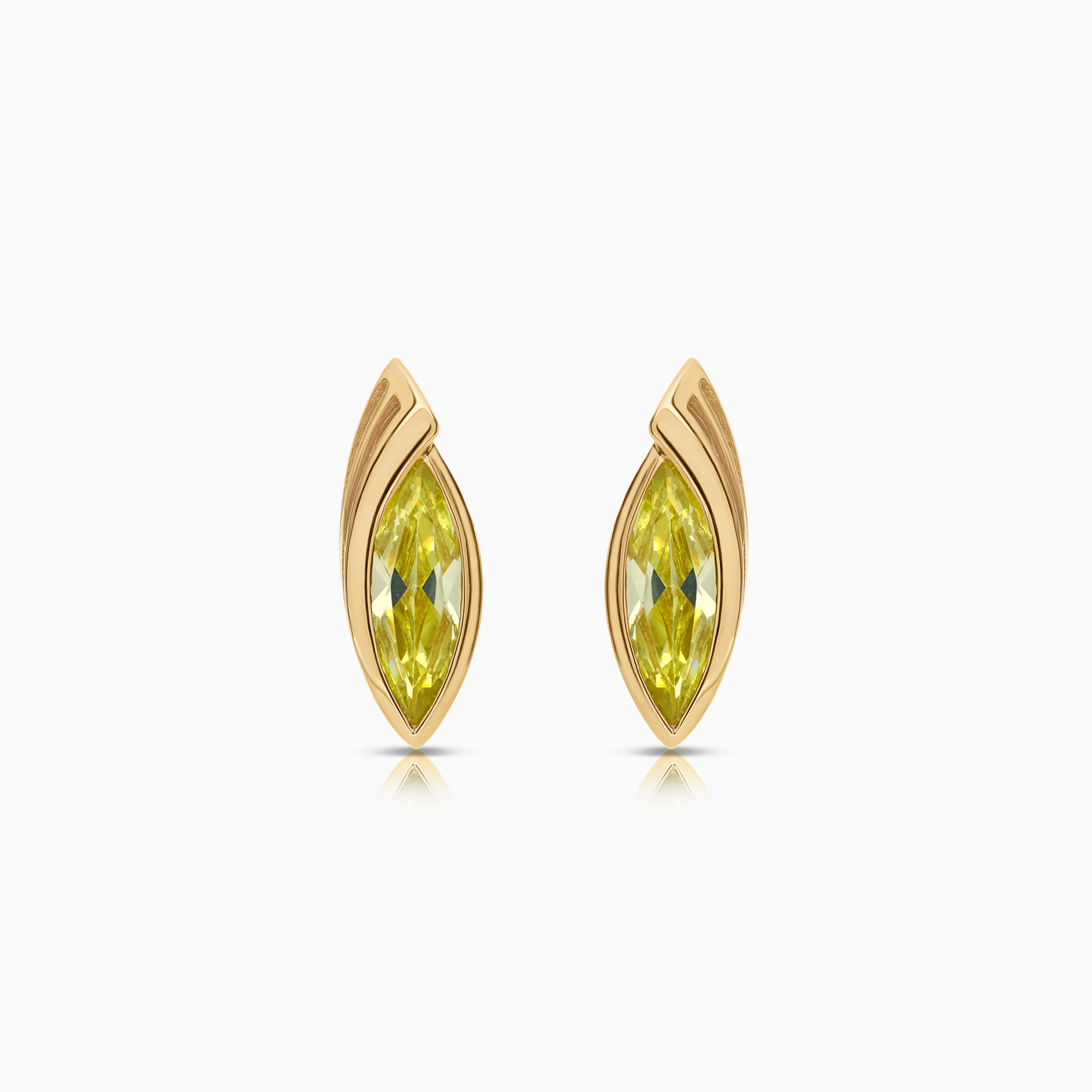 Gold earrings with yellow stones 4.21g 18K gold