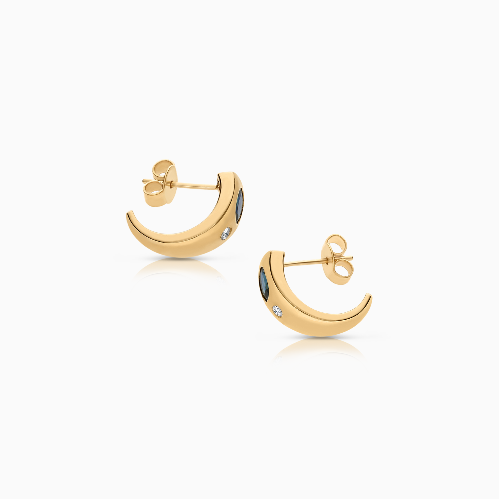 Diamantörhängen med safirer 0,06ct 18K guld