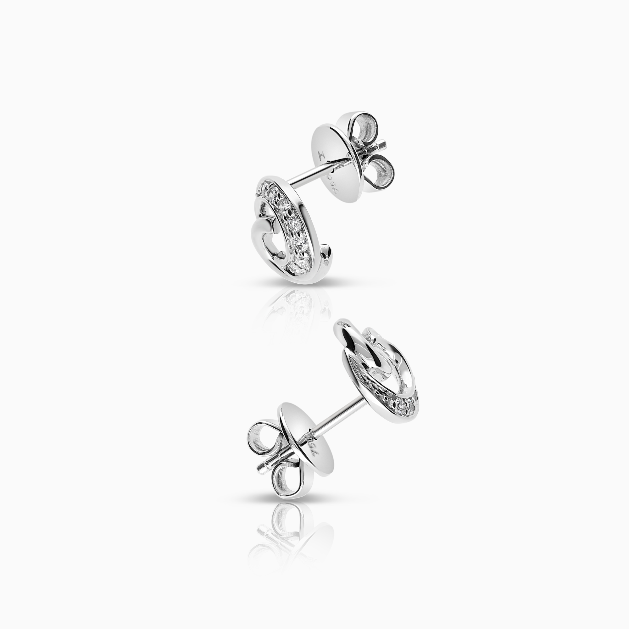 Diamond earrings 0.10ct 18K white gold