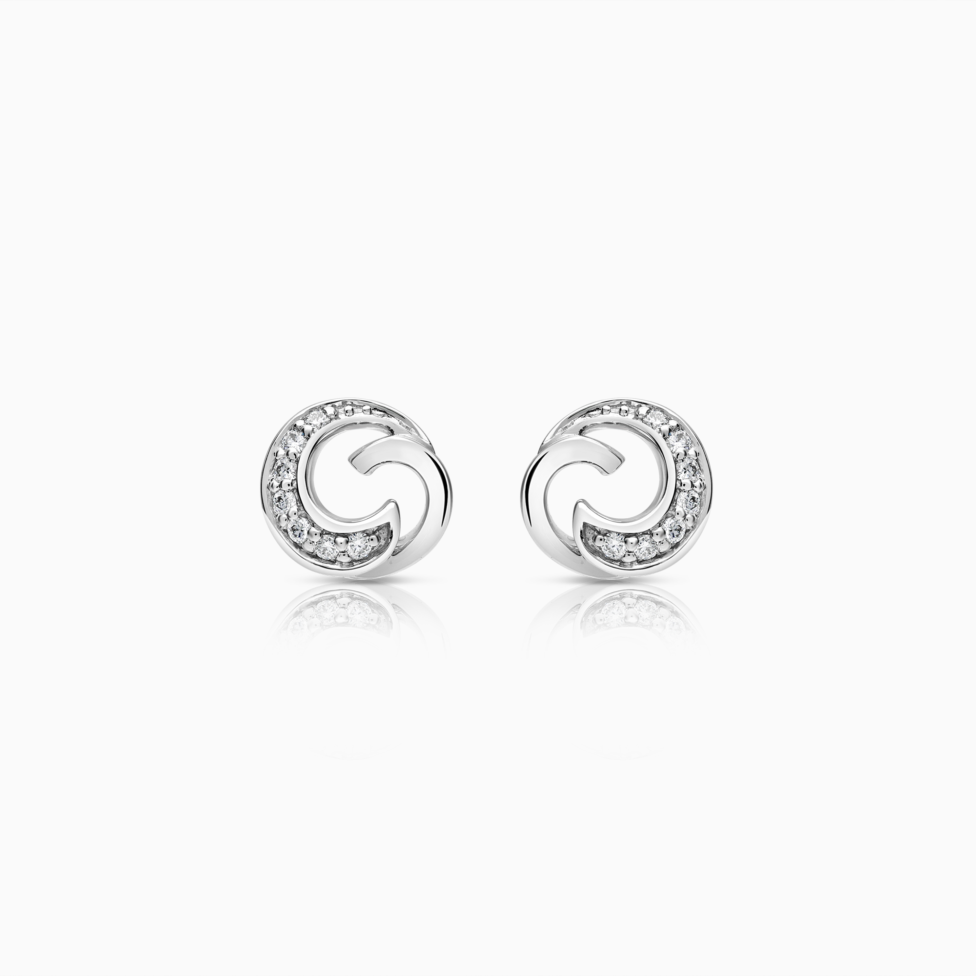 Diamond earrings 0.10ct 18K white gold
