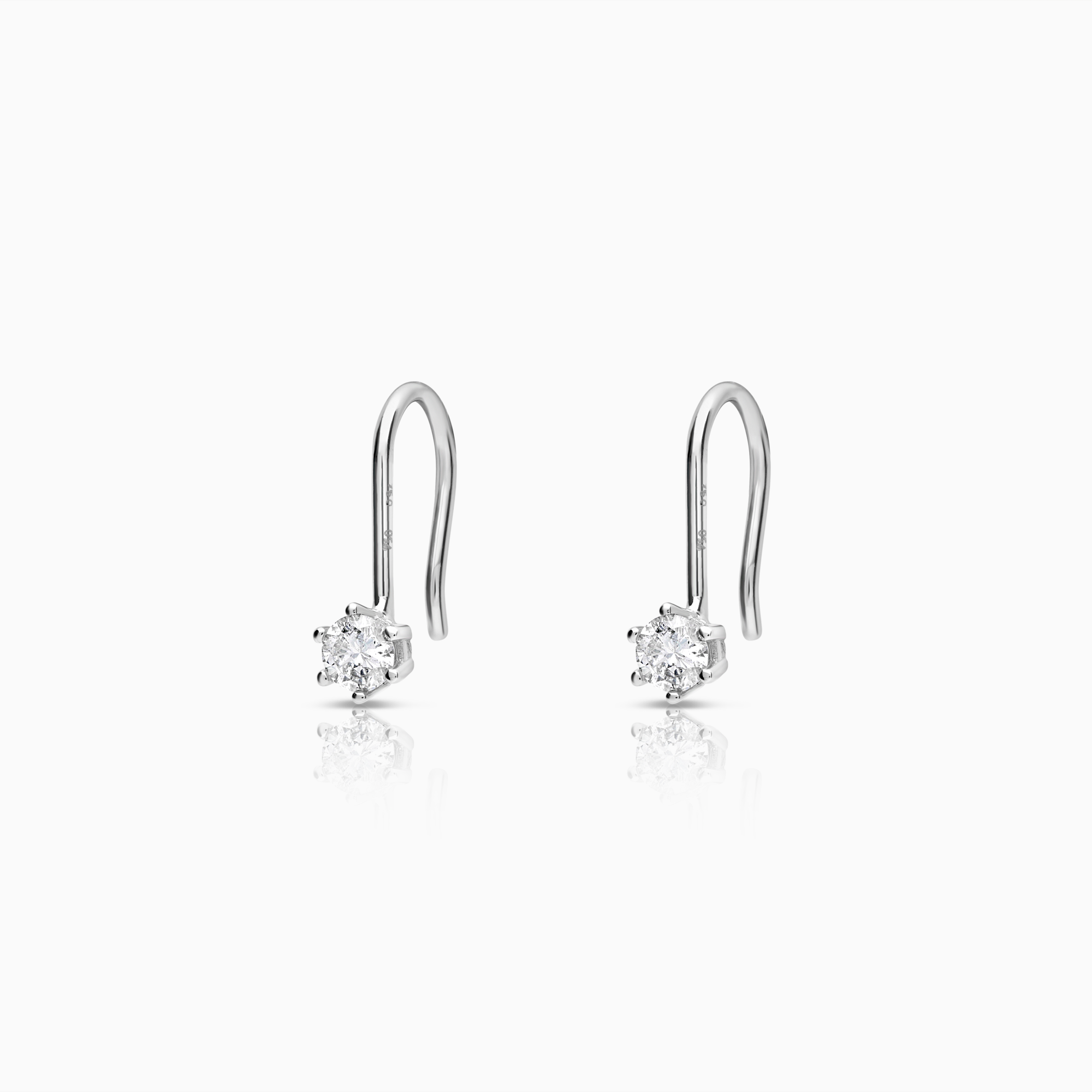 Diamantøredobber 0,25ct 18K hvitt gull