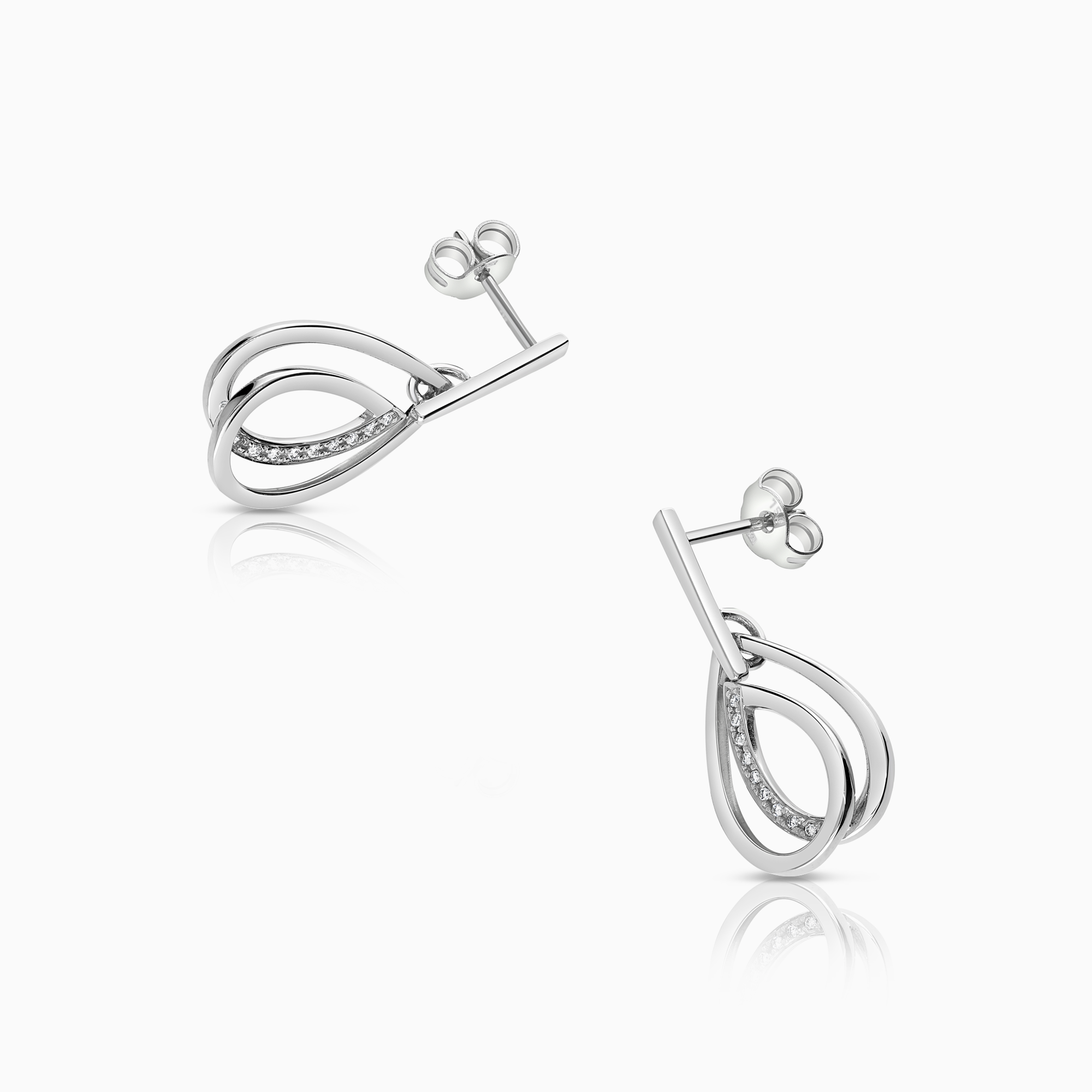 Diamantörhängen 0,07ct 18K vitguld