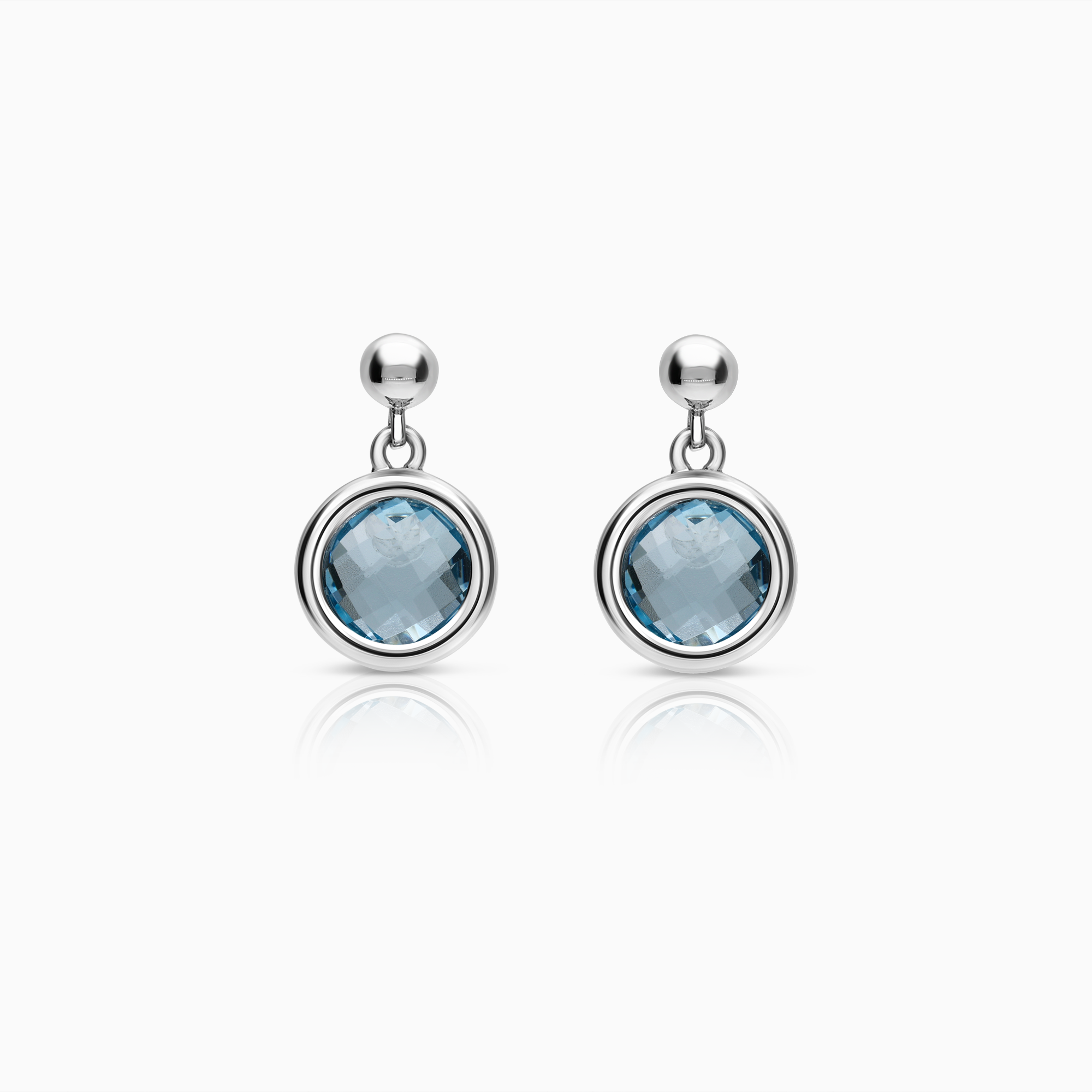 Earring with gemstones 4.71g 18K white gold