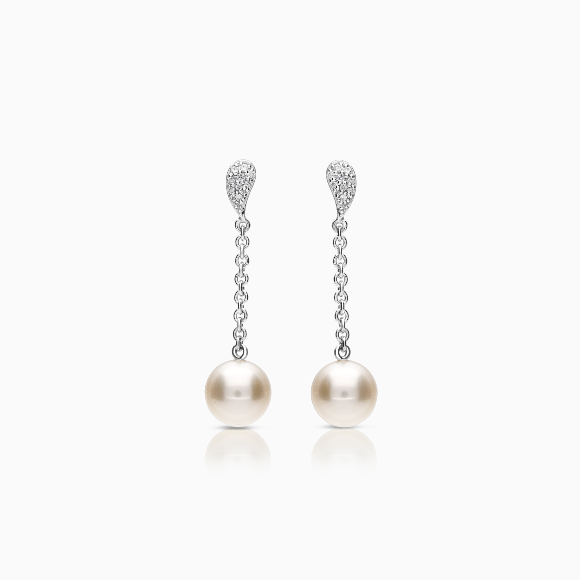 Diamantörhängen med pärlor 0,11ct 18K vitguld