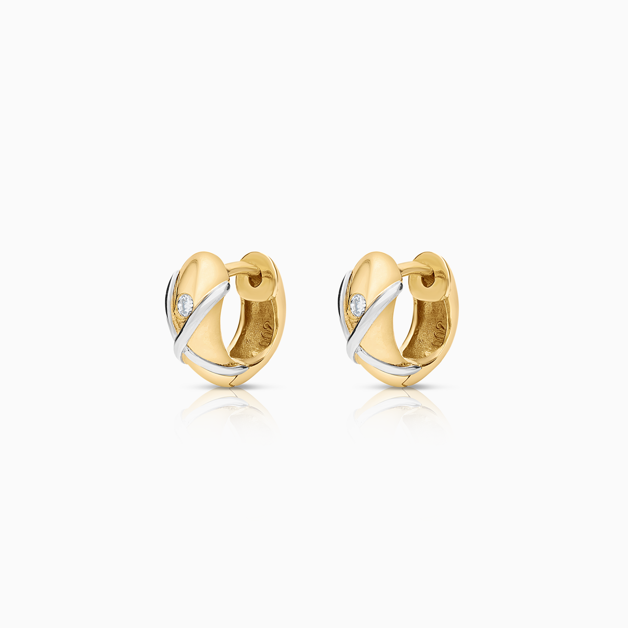 Diamantörhängen 0,04ct 18K guld/vitguld
