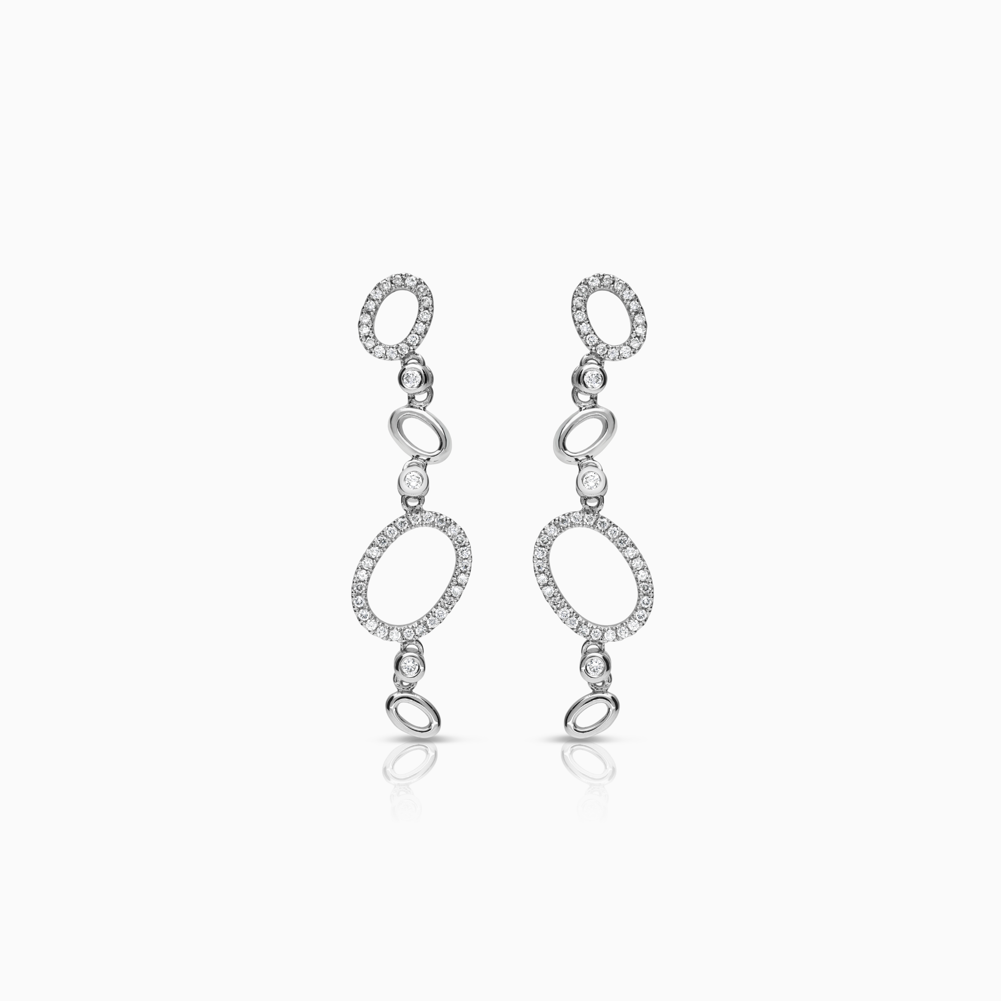Diamond earrings 0.42ct 18K white gold