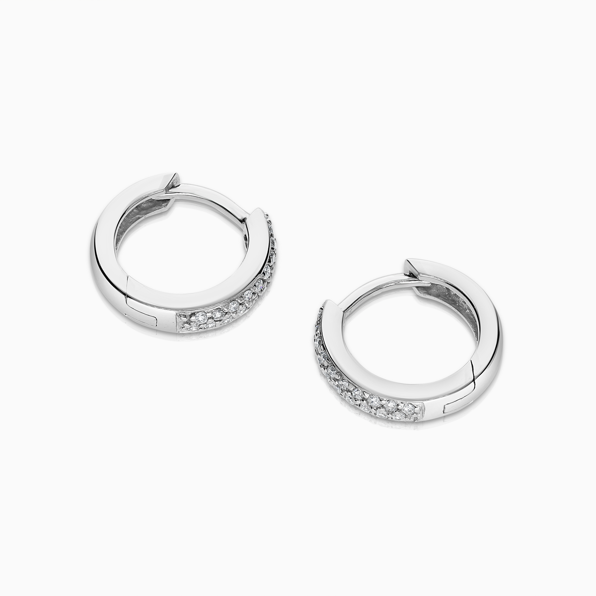 Diamantøredobber 0,22ct 18K hvitt gull