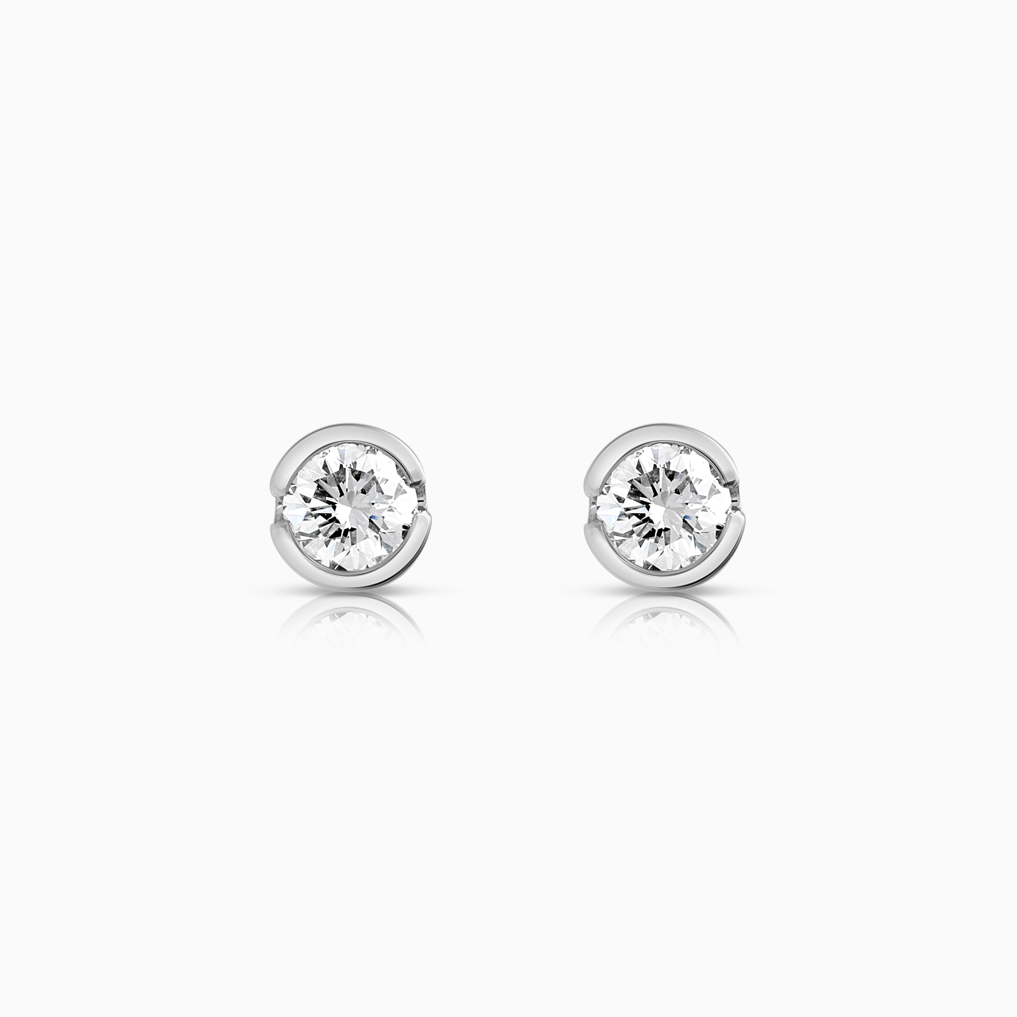 Solitaire earrings 0.50ct 18K white gold