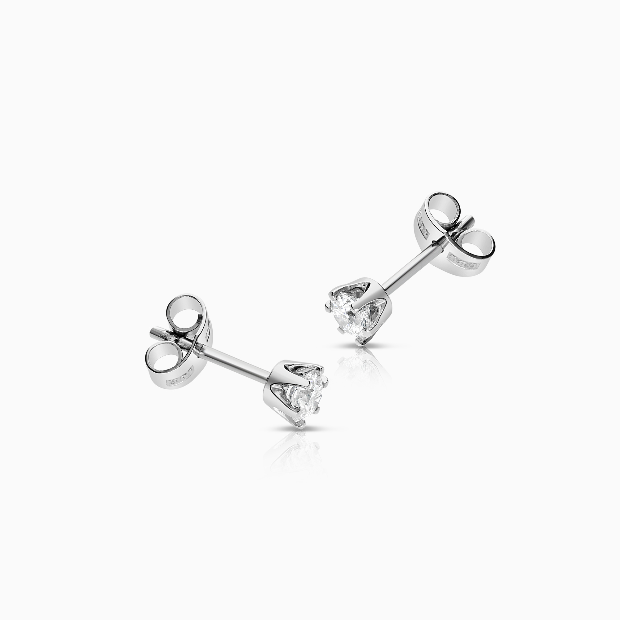 Solitaire earrings 0.52ct 18K white gold