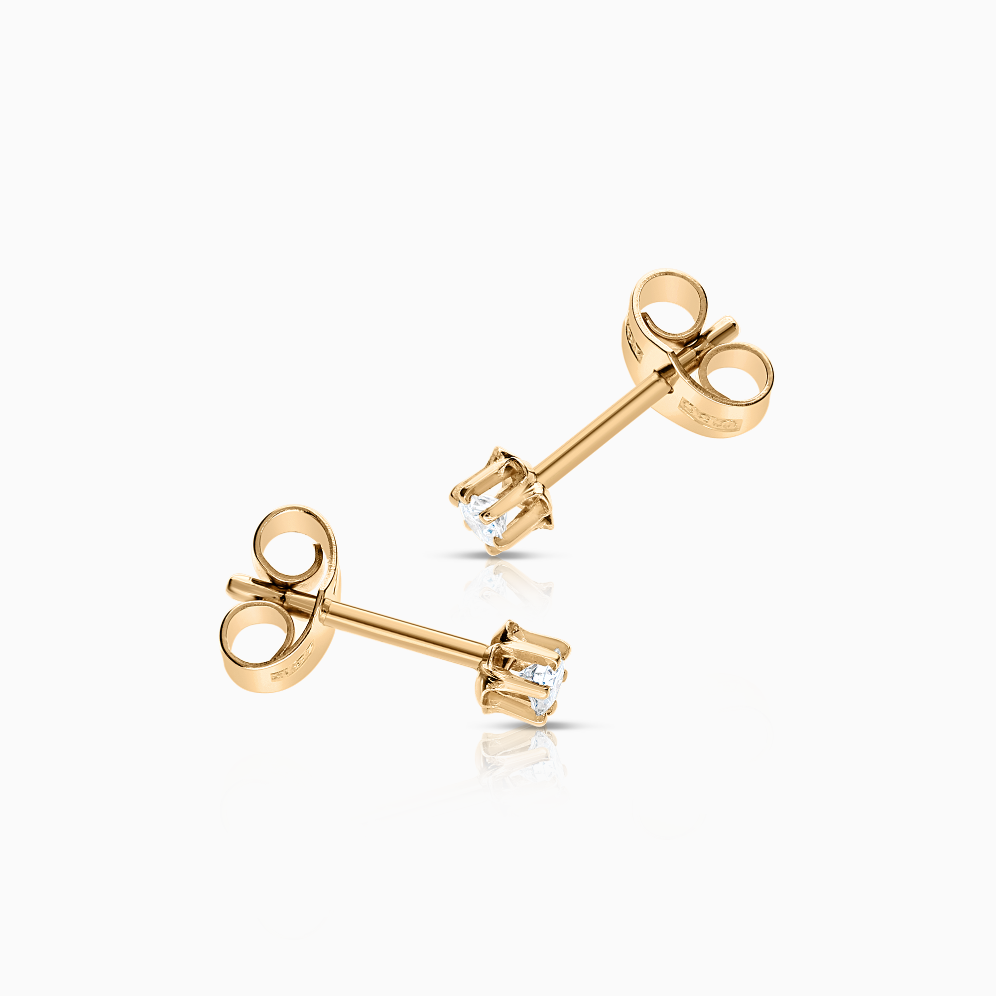 Solitaire earrings 0.12ct 18K gold