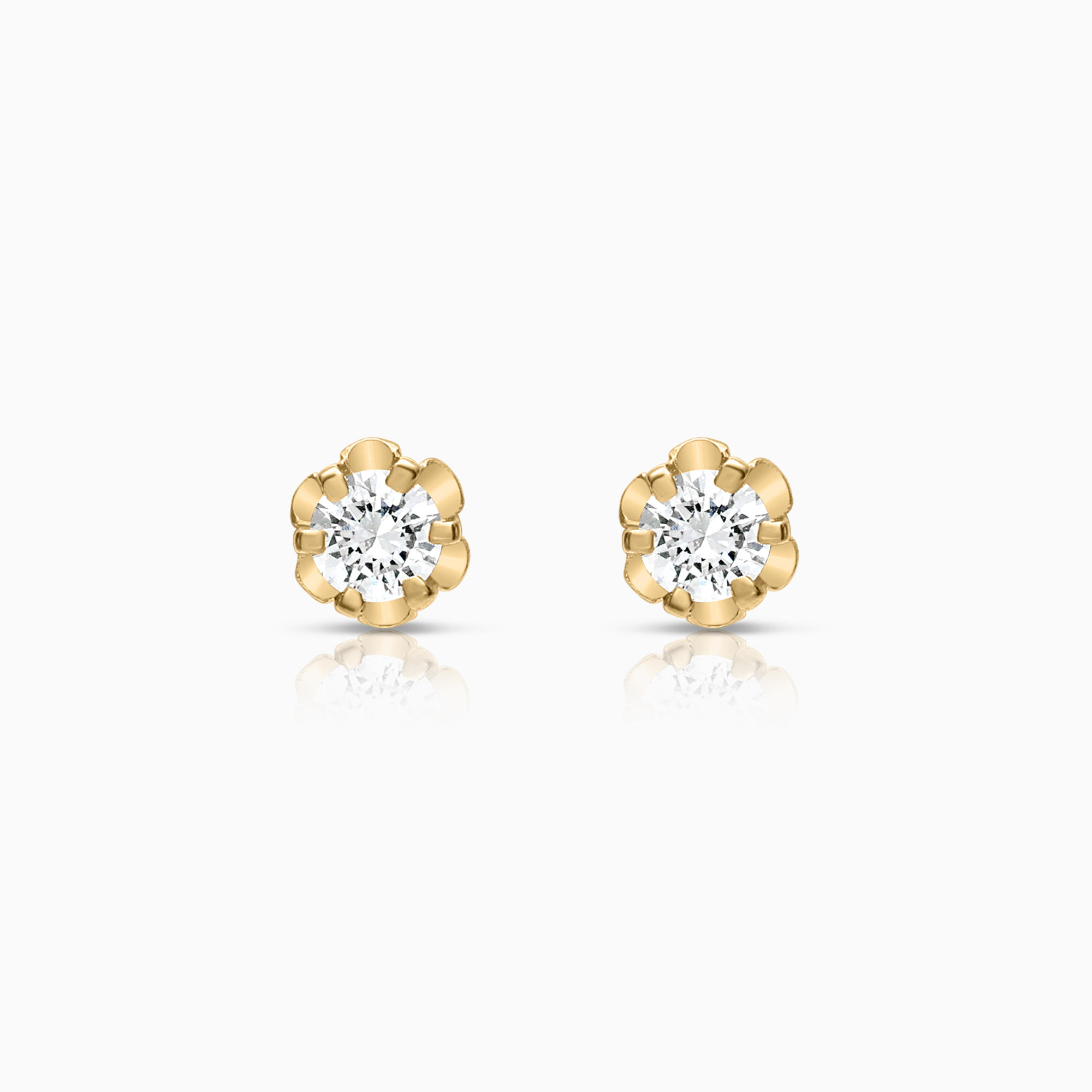 Solitaire earrings 0.12ct 18K gold