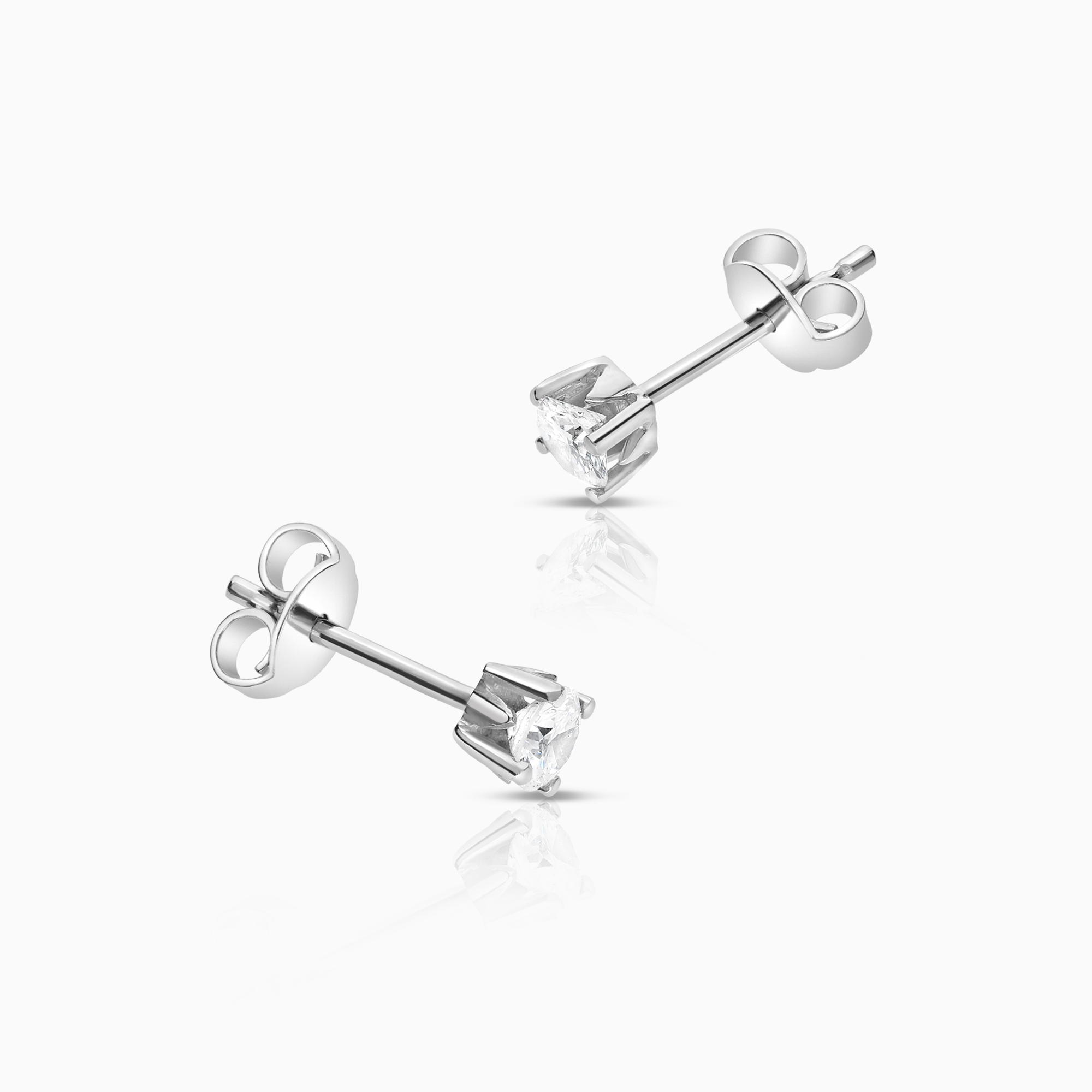 Solitaire earrings 0.36ct 18K white gold