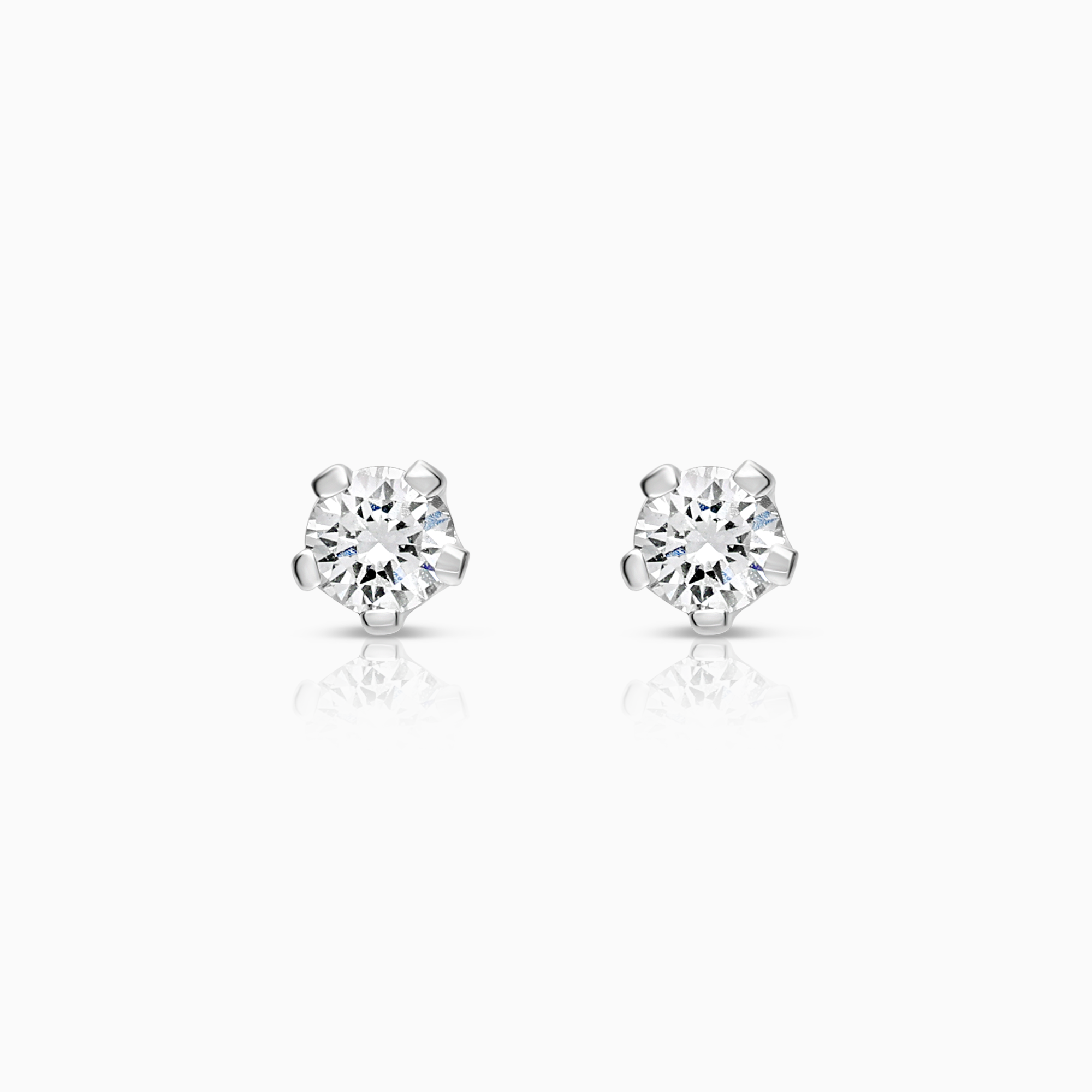 Solitaire earrings 0.20ct 18K white gold