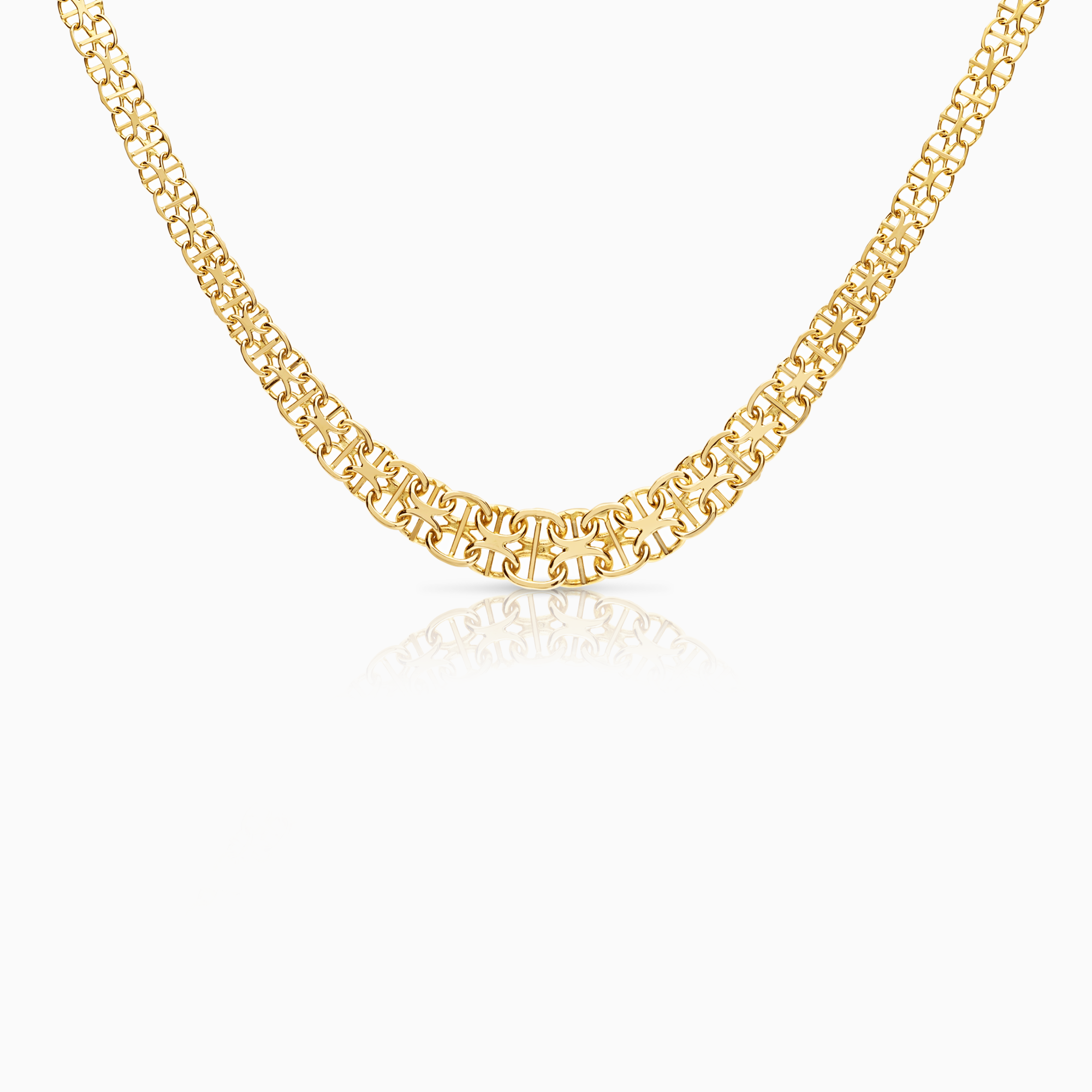 X-link necklace with bar 14.71g 18K gold