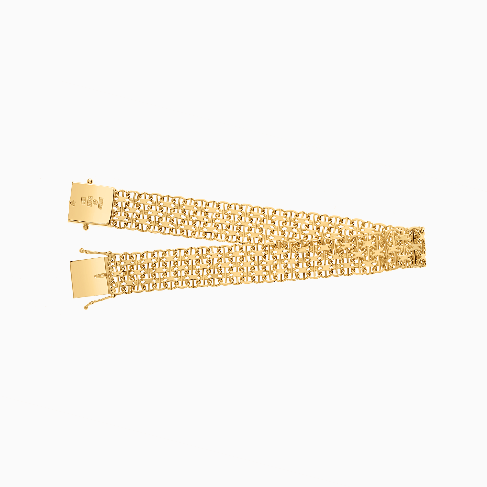 X-link bracelet with bar 15.75g 18K gold