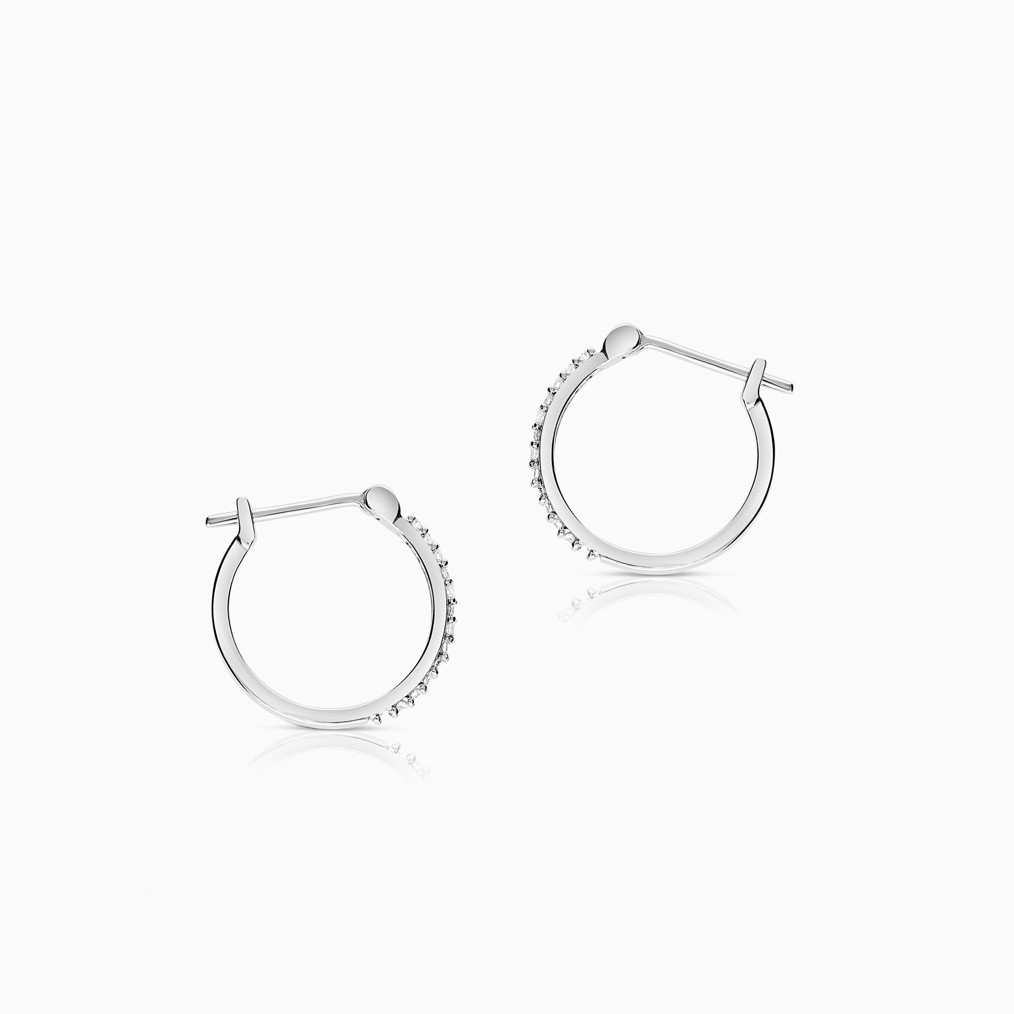 Diamond hoops 0.13ct 18K white gold