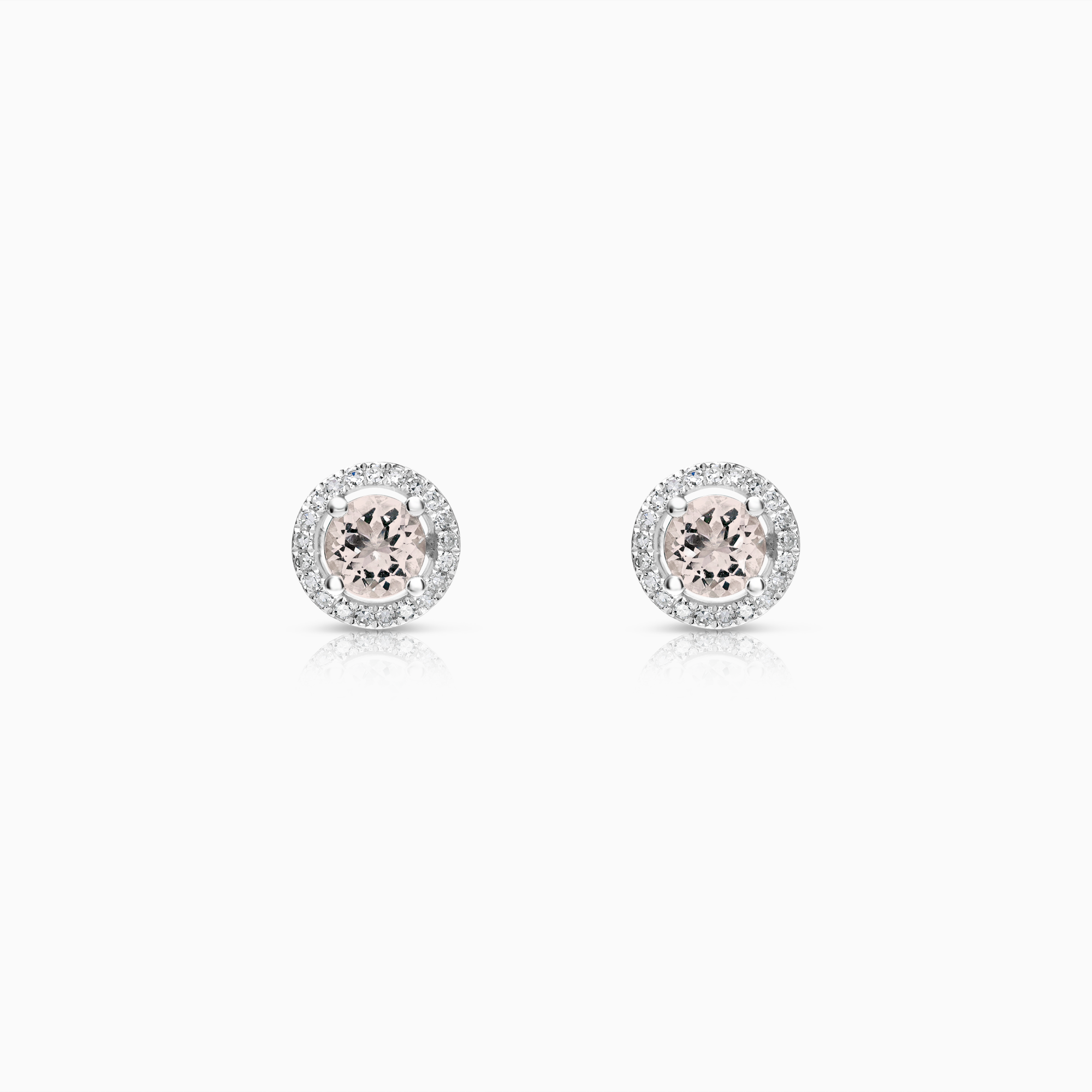 Diamantörhängen med rosa morganiter 0,21ct 18K vitguld