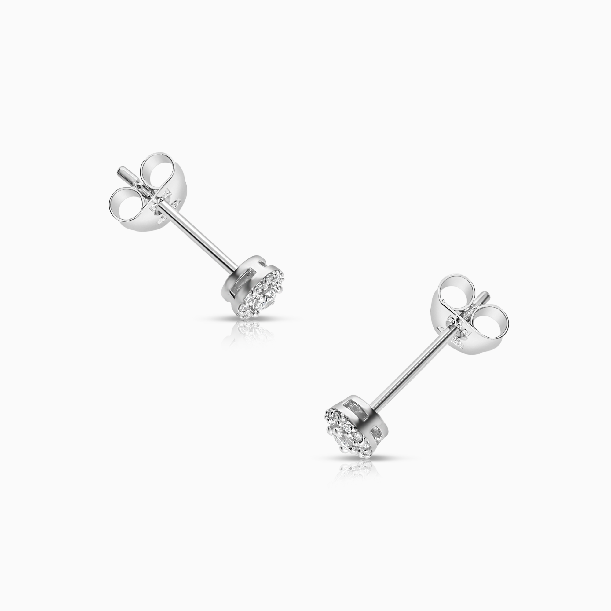 Diamantörhängen halo 0,10ct 18K vitguld