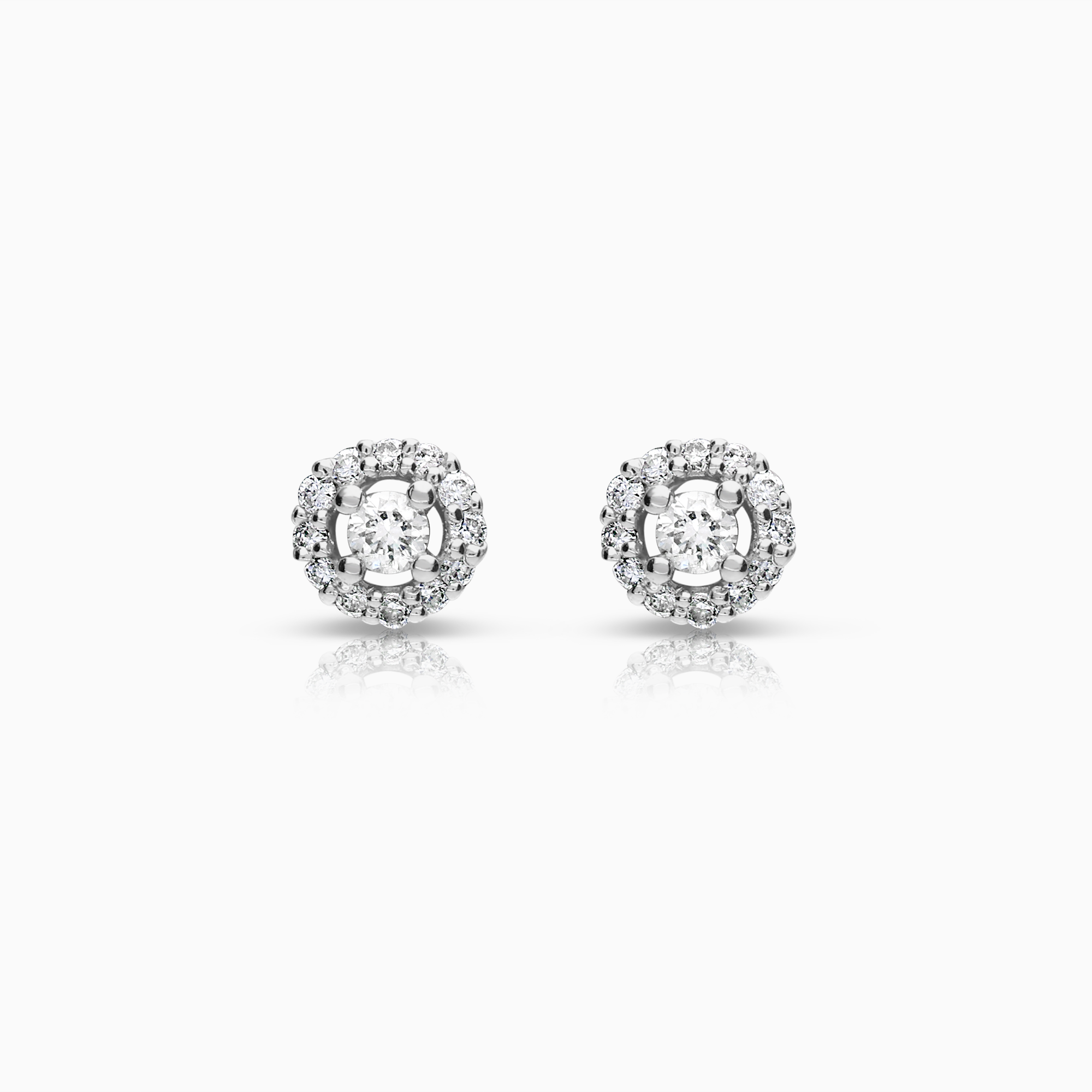 Diamantörhängen halo 0,10ct 18K vitguld