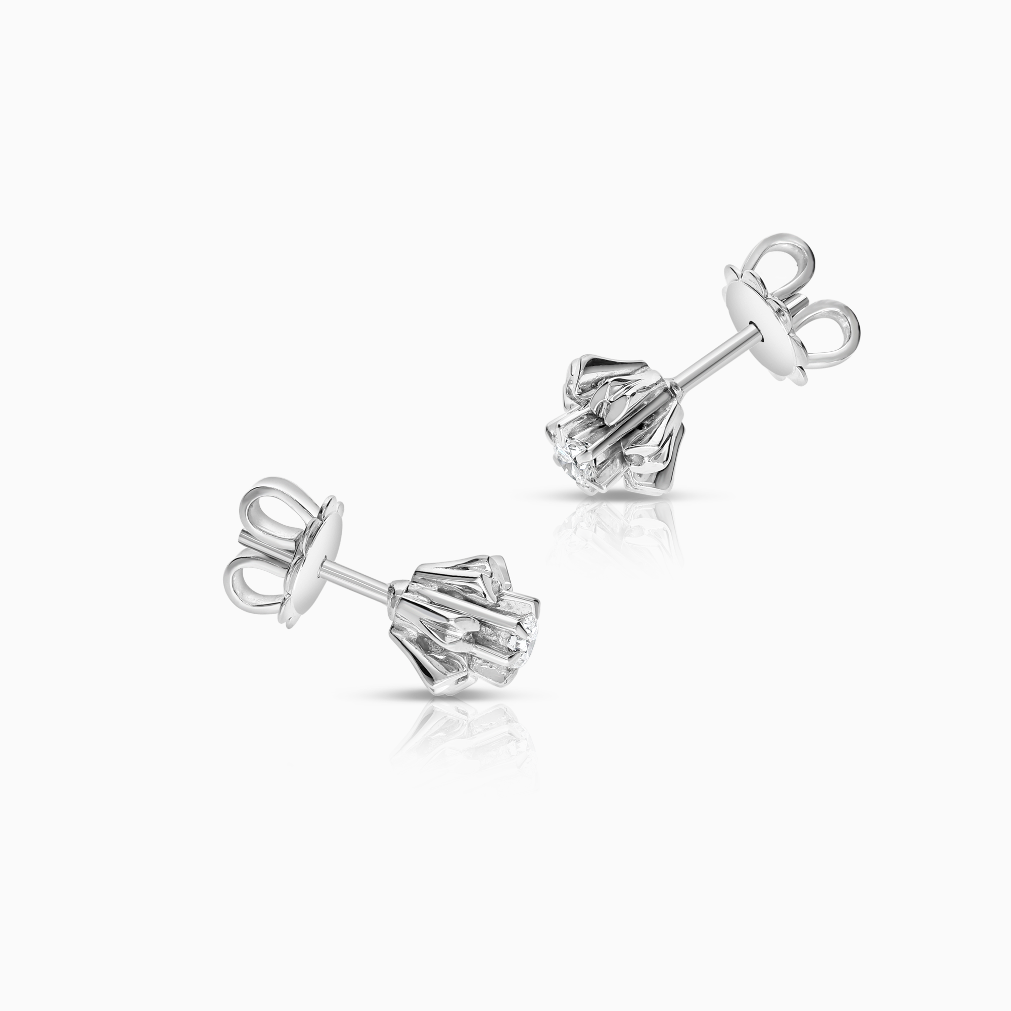 Solitaire earrings 0.20ct 18K white gold