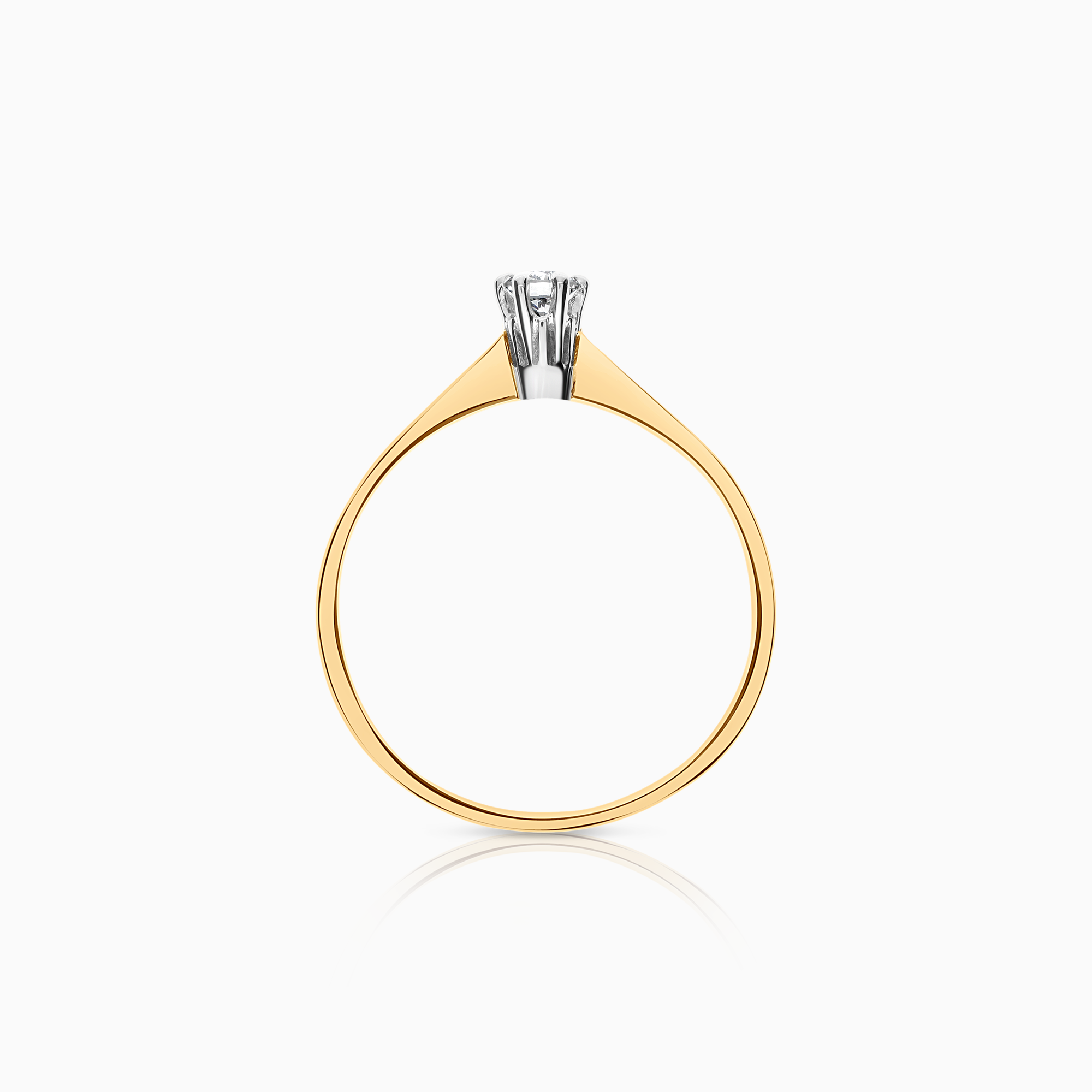 Solitaire ring 0.15ct 18K gold/white gold