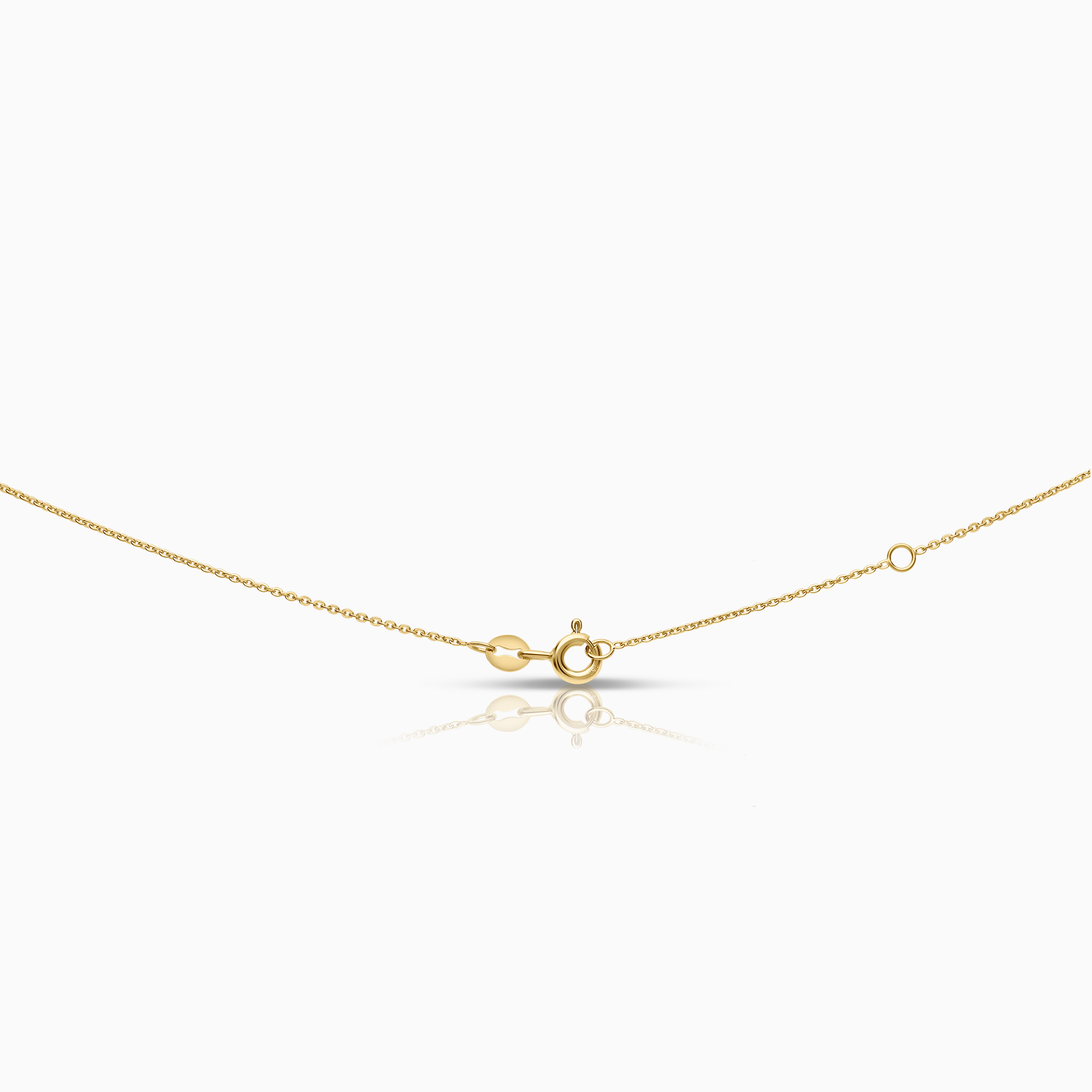 Necklace with cubic pendant, 2.45g, 18K gold