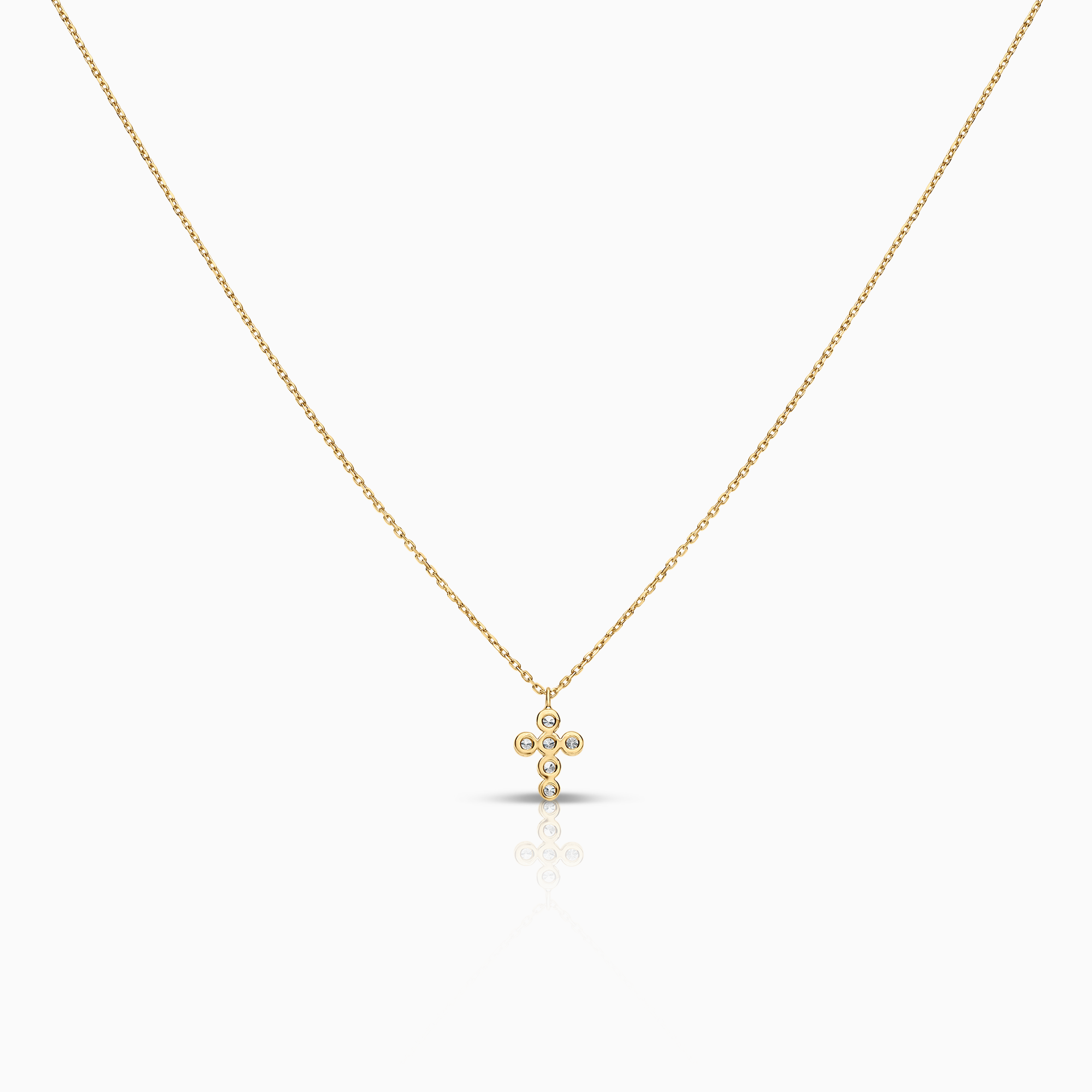 Halsband med korshänge 0,12ct 18K guld