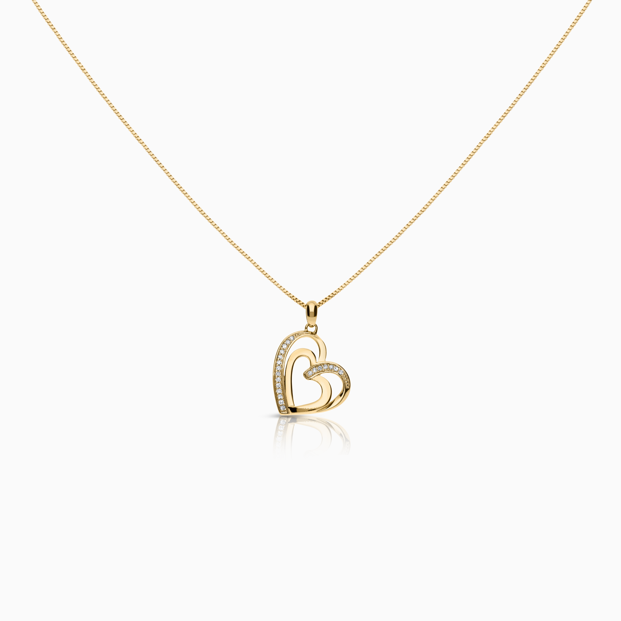 Halsband med hjärthänge 0,10ct 18K guld