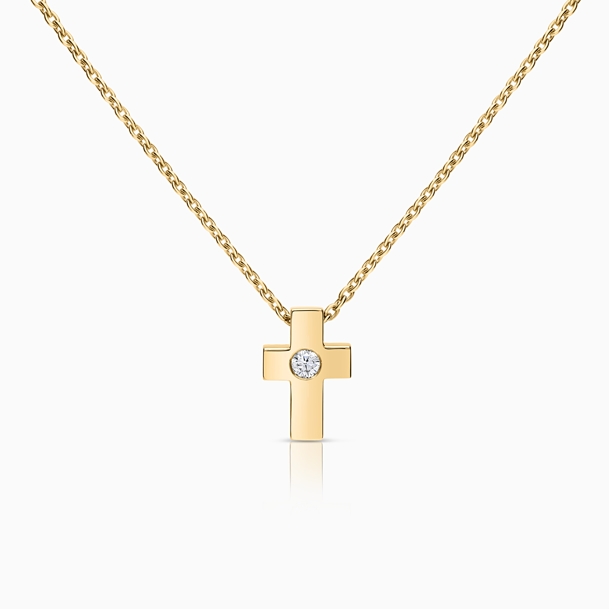 Halsband med korshänge 0,50ct 18K guld