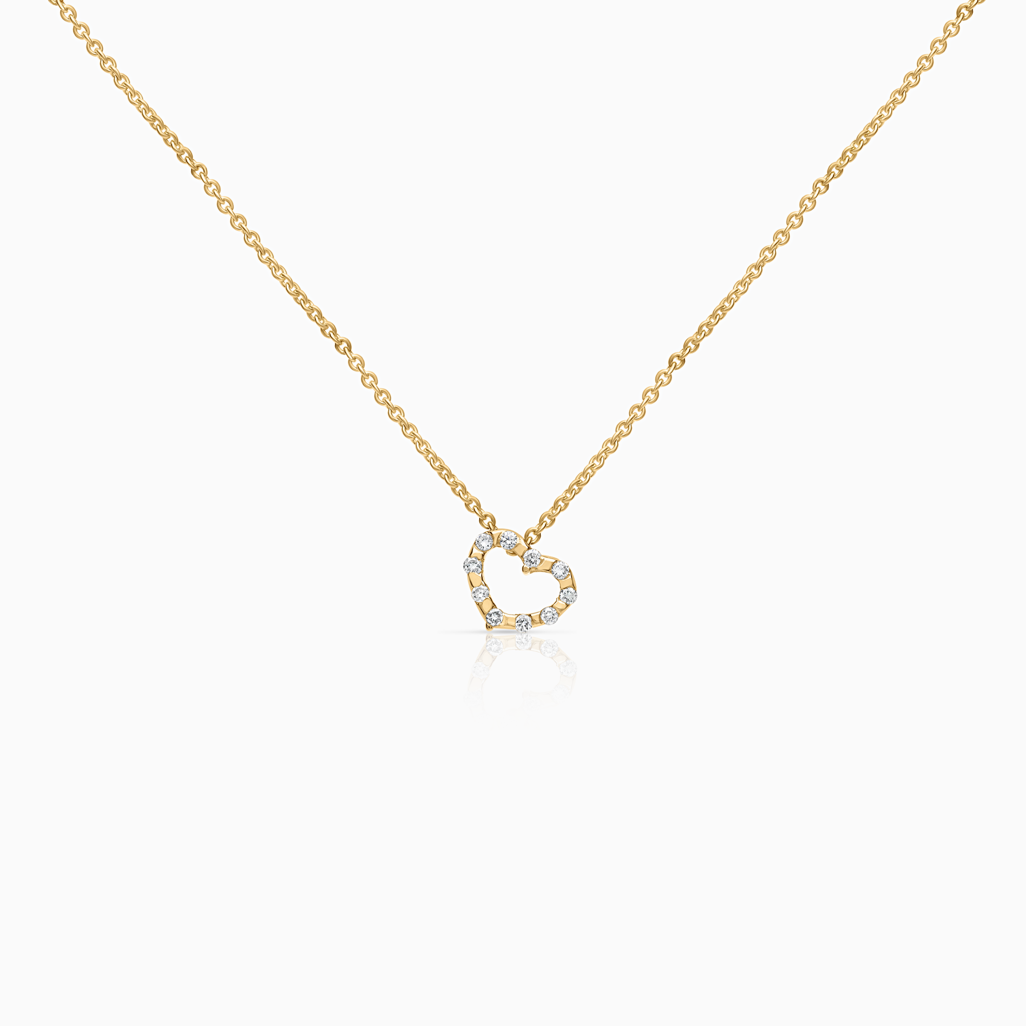 Halsband med hjärthänge 0,16ct 18K guld