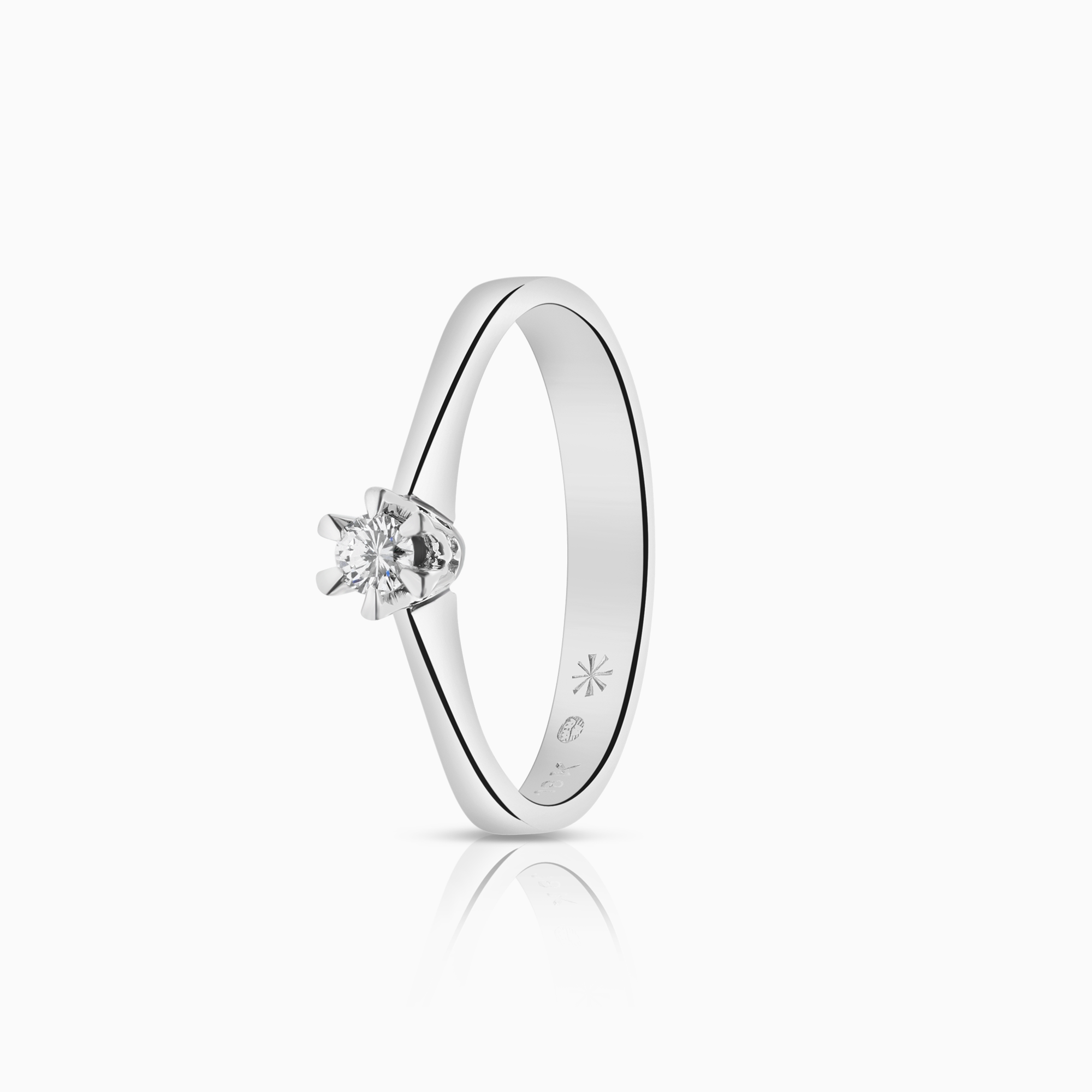 Solitaire ring 0.07ct 18K white gold