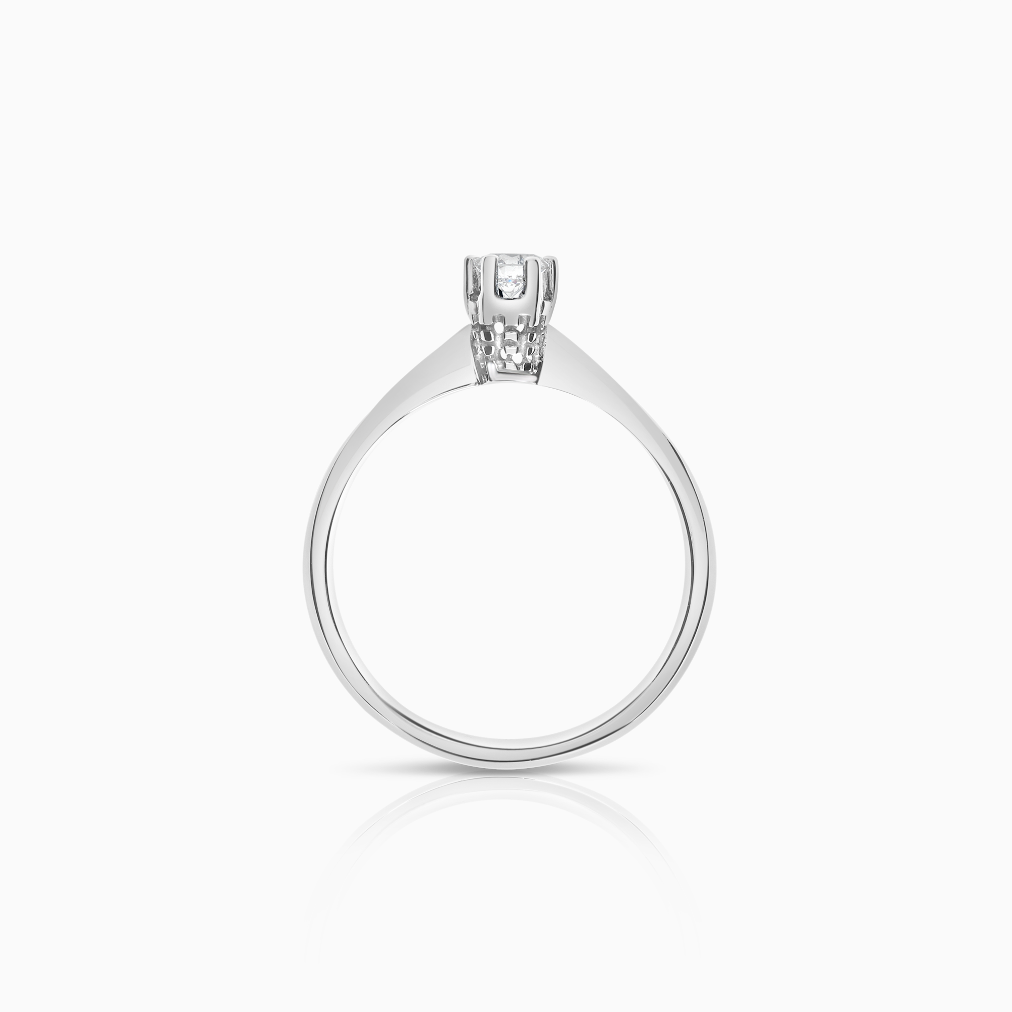 Solitaire ring 0.20ct 14K white gold