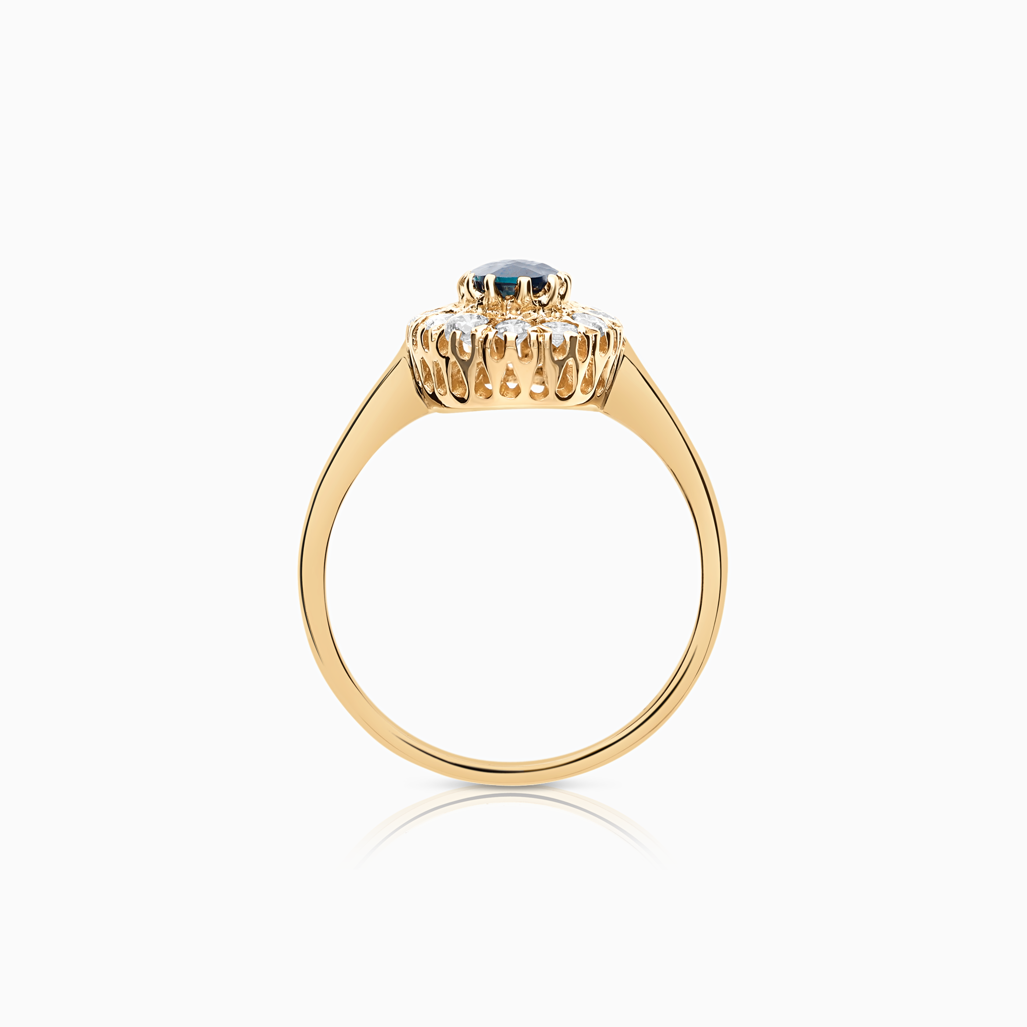 Carmoséring 0,36ct med safir 18K gull