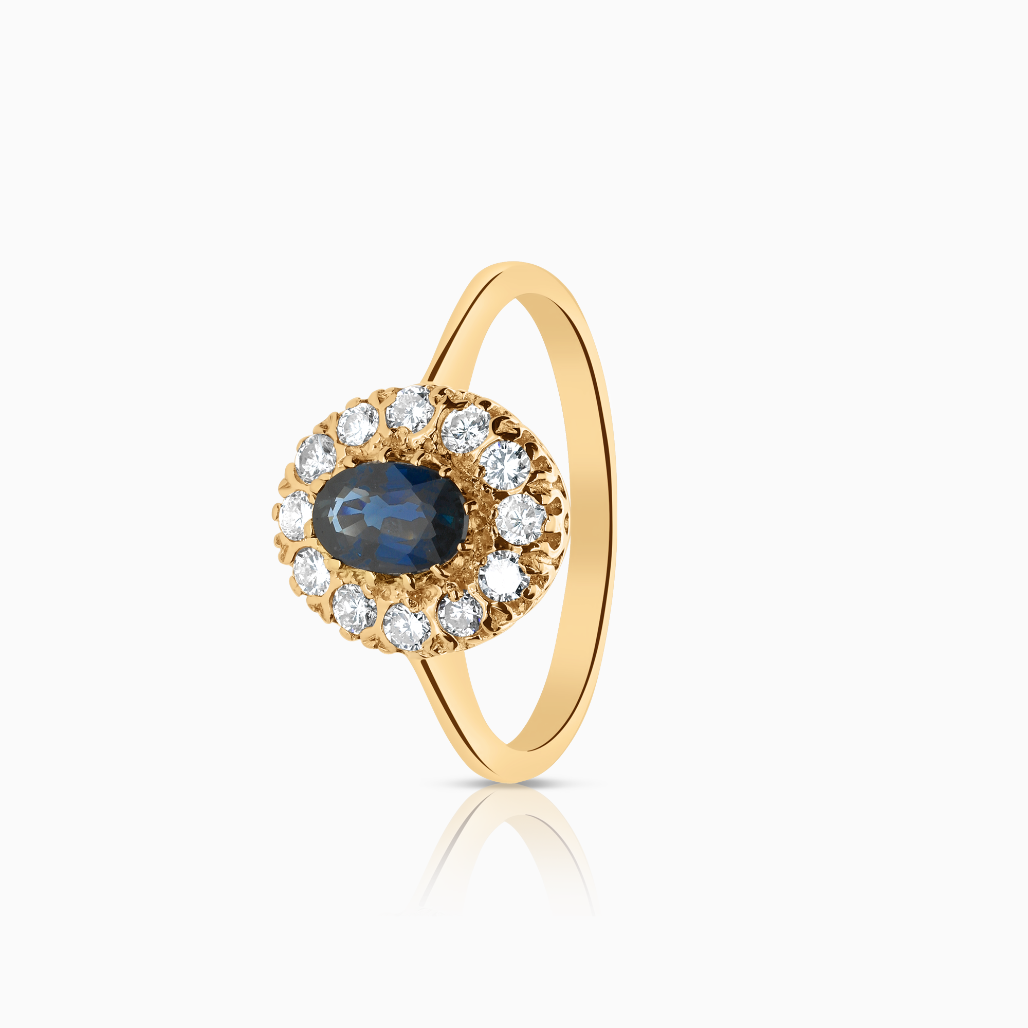 Carmoséring 0,36ct med safir 18K gull