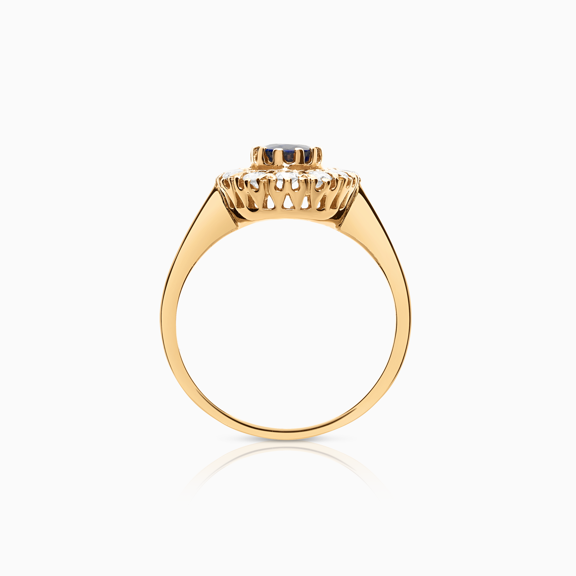 Carmoséring 0,48ct med safir 18K guld