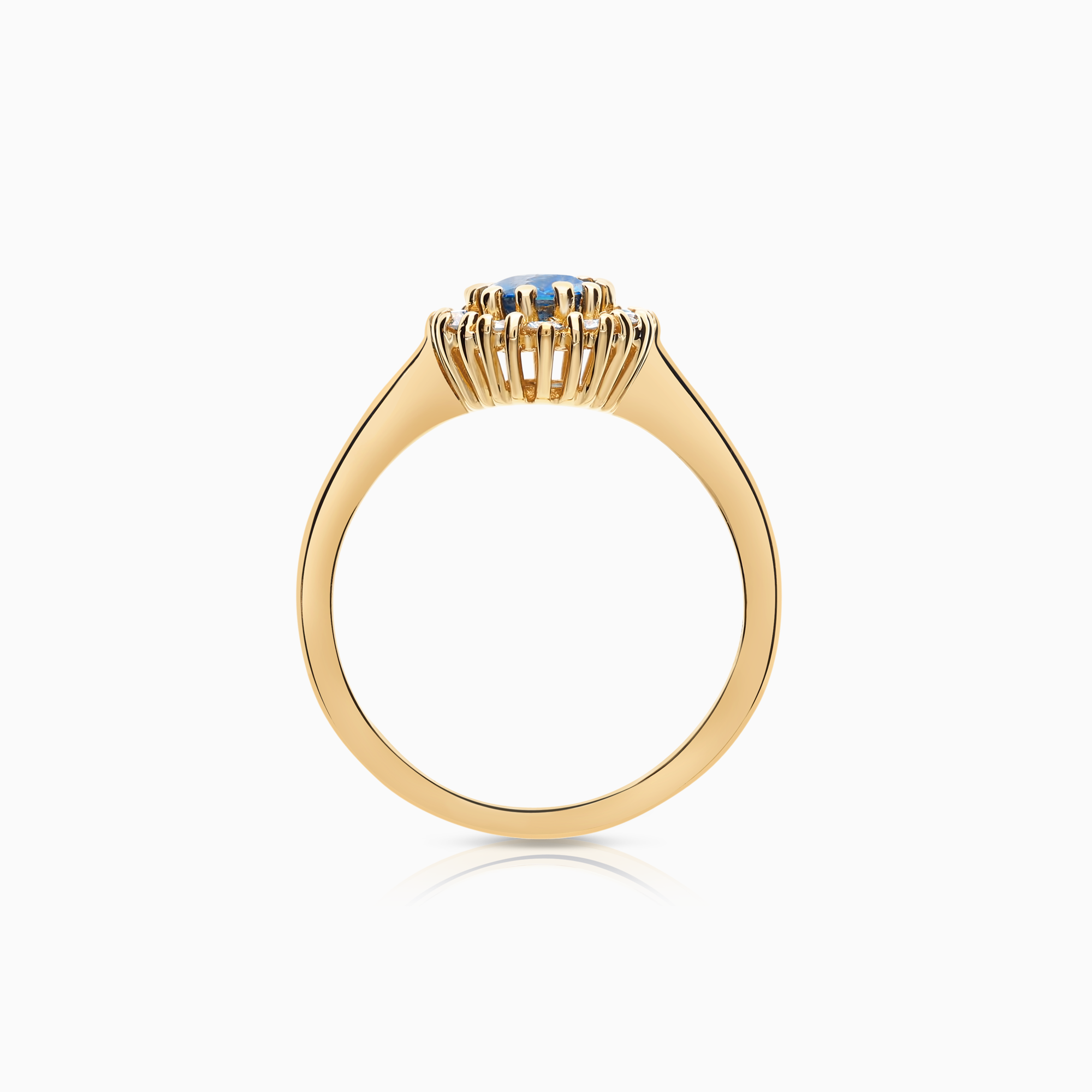 Carmoséring 0,30ct med safir 18K gull