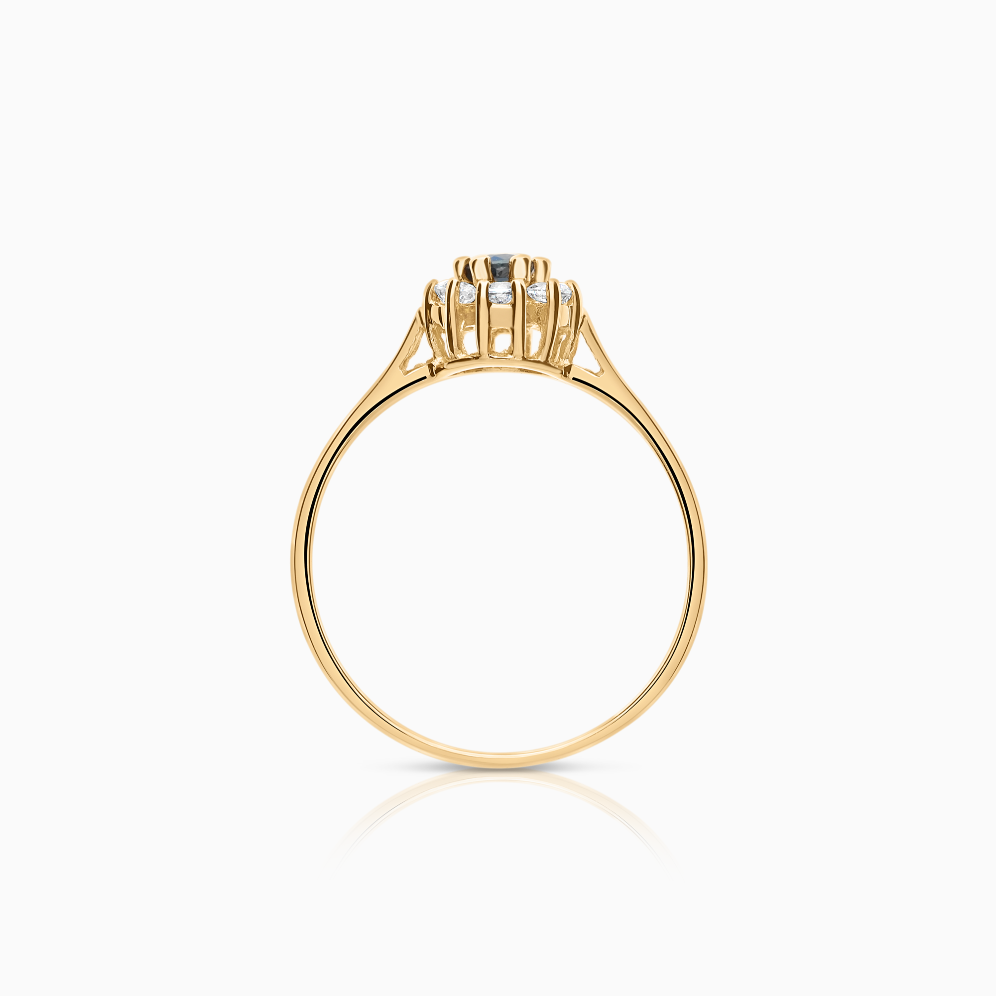 Carmoséring cubic zirconia med safir 18K guld