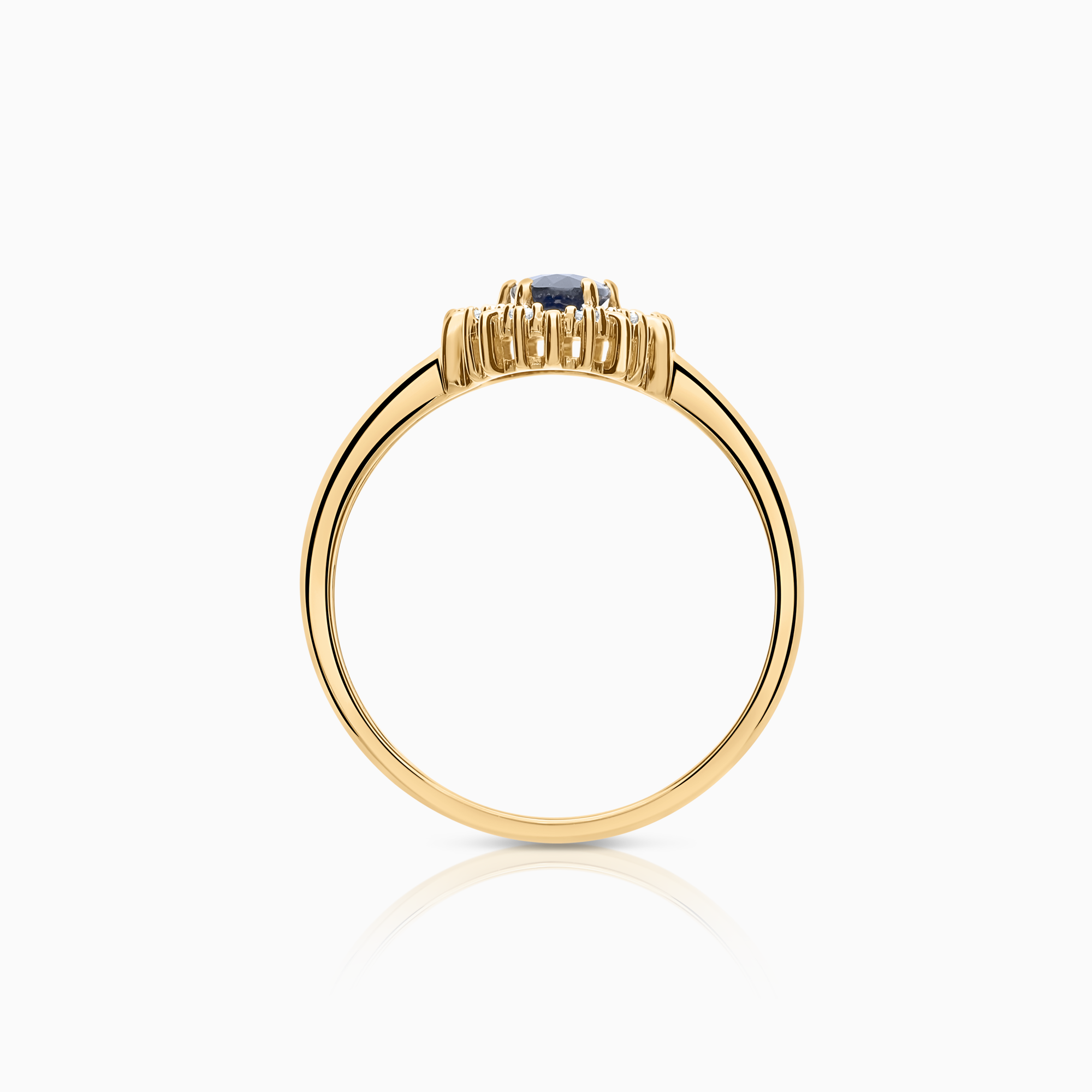 Carmoséring 0,05ct med safir 18K guld