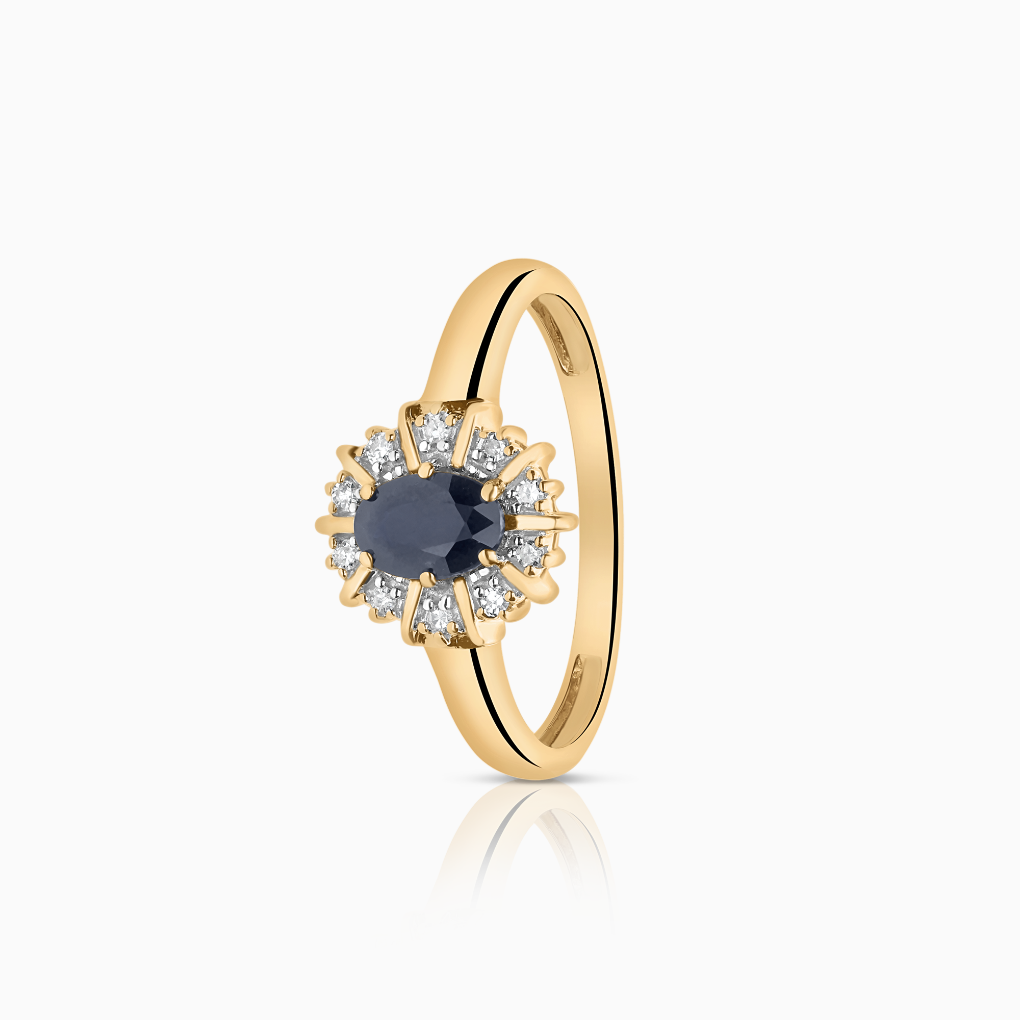 Carmoséring 0,05ct med safir 18K guld