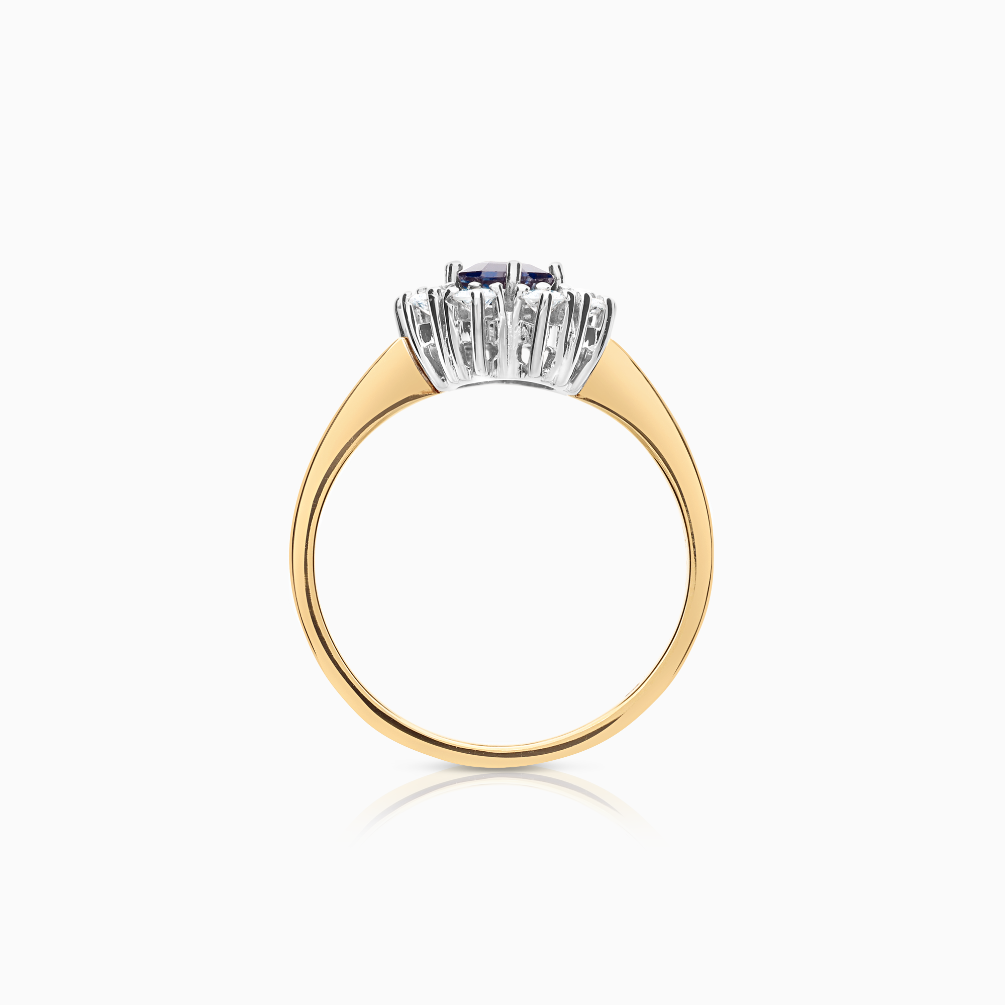 Carmoséring 0,30ct med safir 18K guld/vitguld