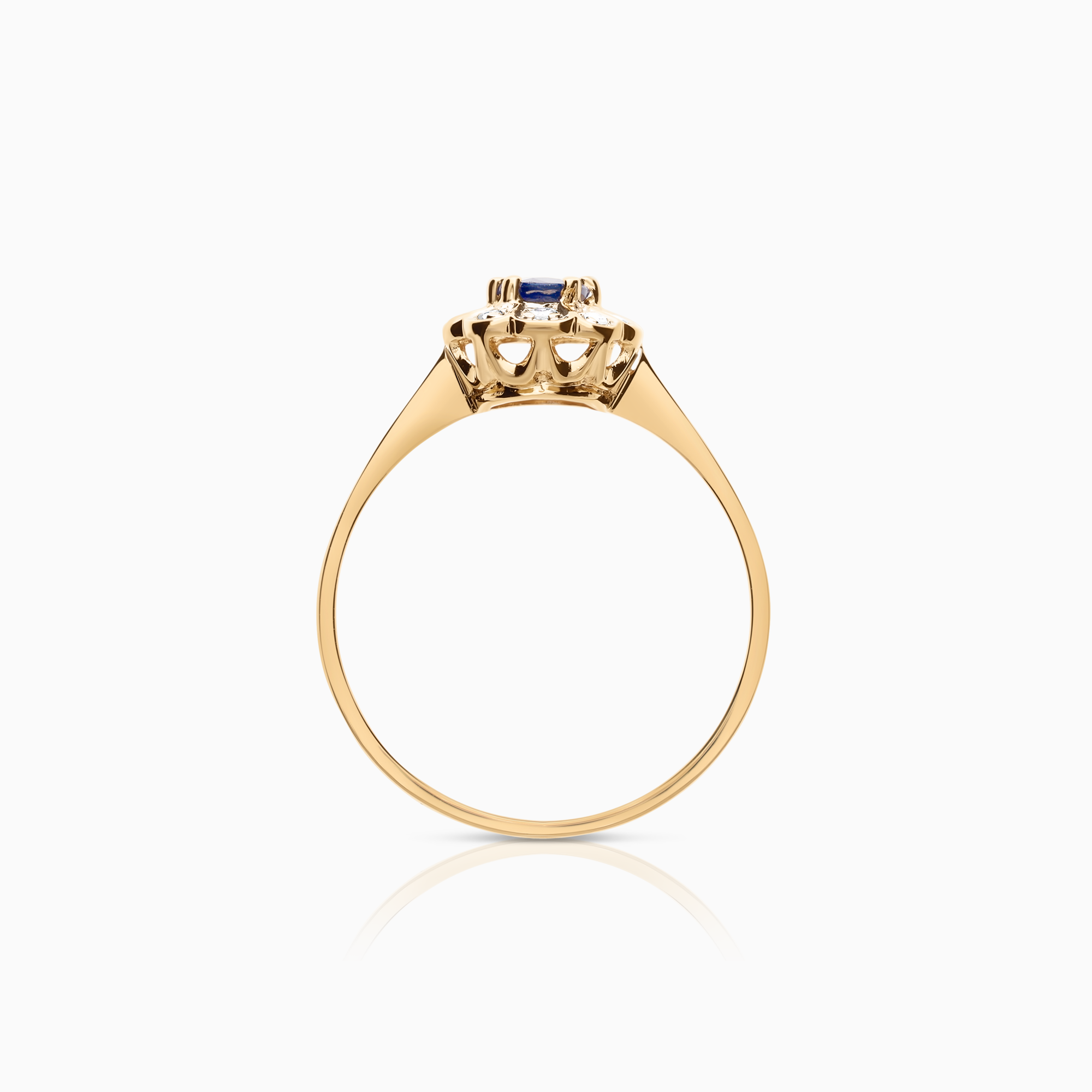 Carmoséring 0,07ct med safir 18K guld