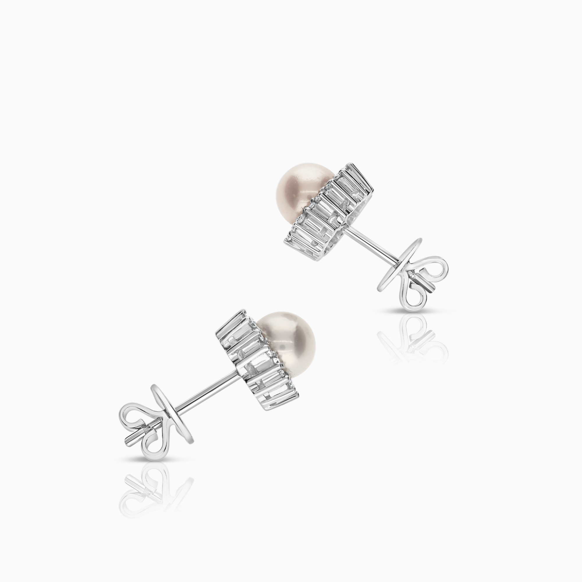 Pärlörhängen med diamanter 0,39ct 18K vitguld