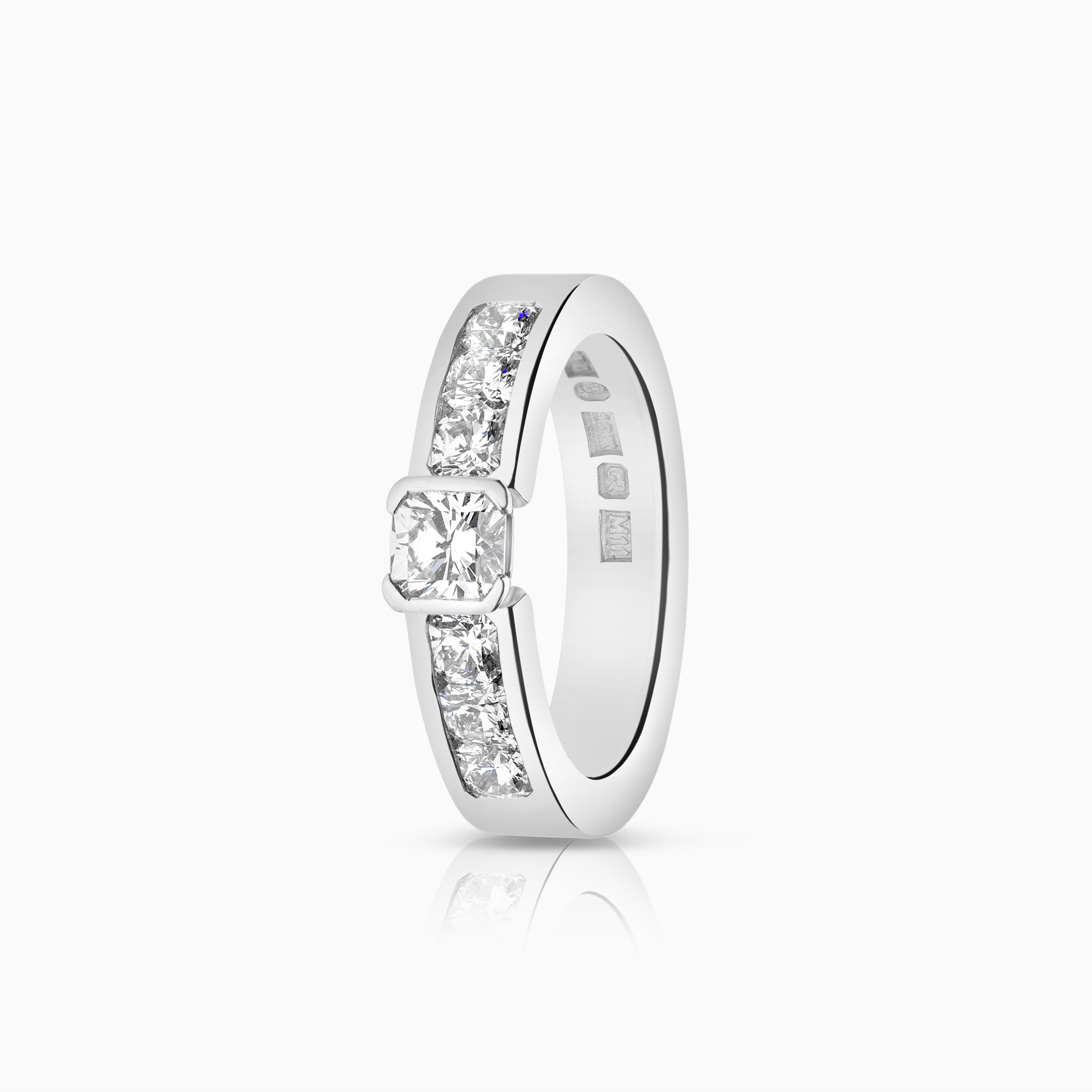 Sidostensring 1,25ct 18K vitguld
