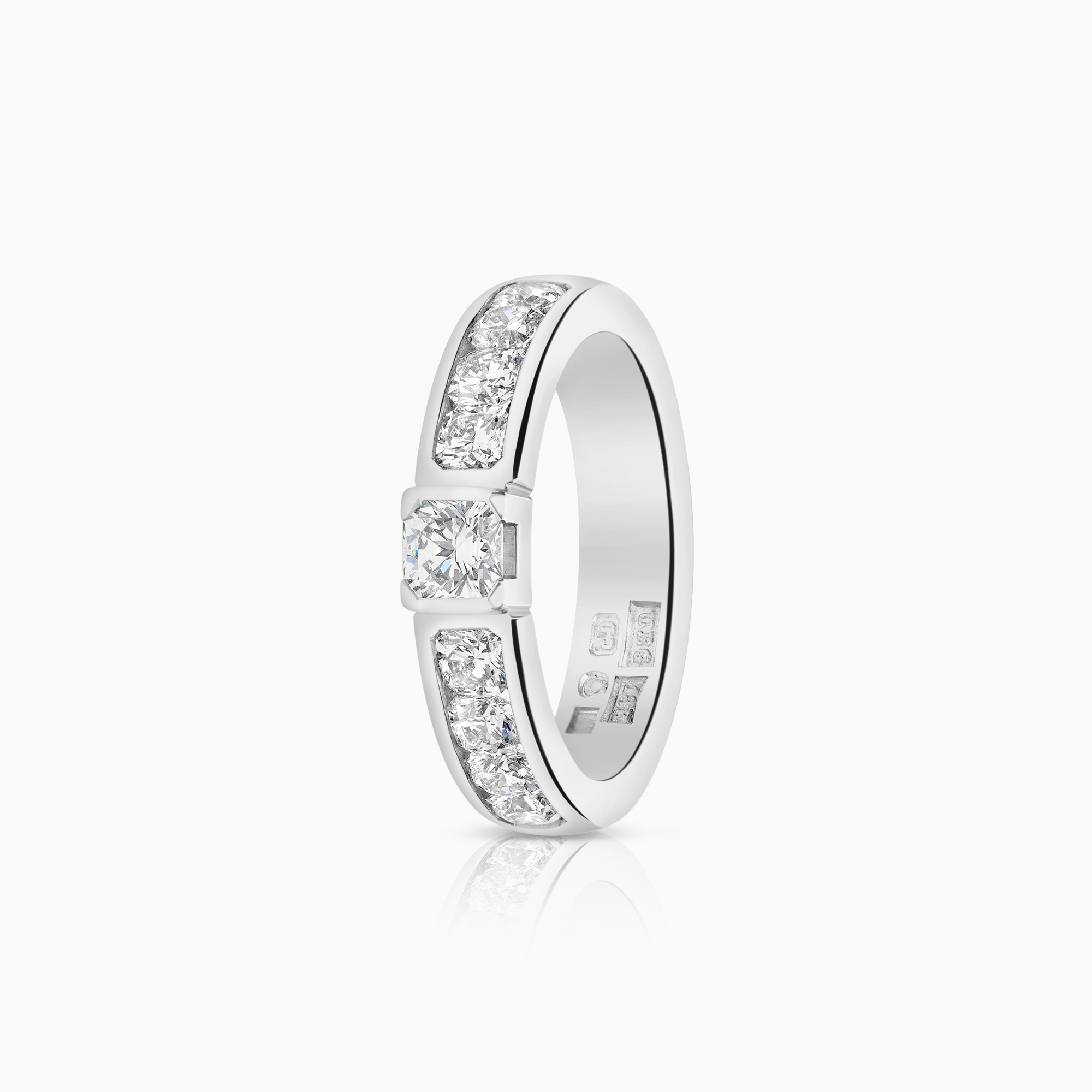Sidostensring 1,12ct 18K vitguld