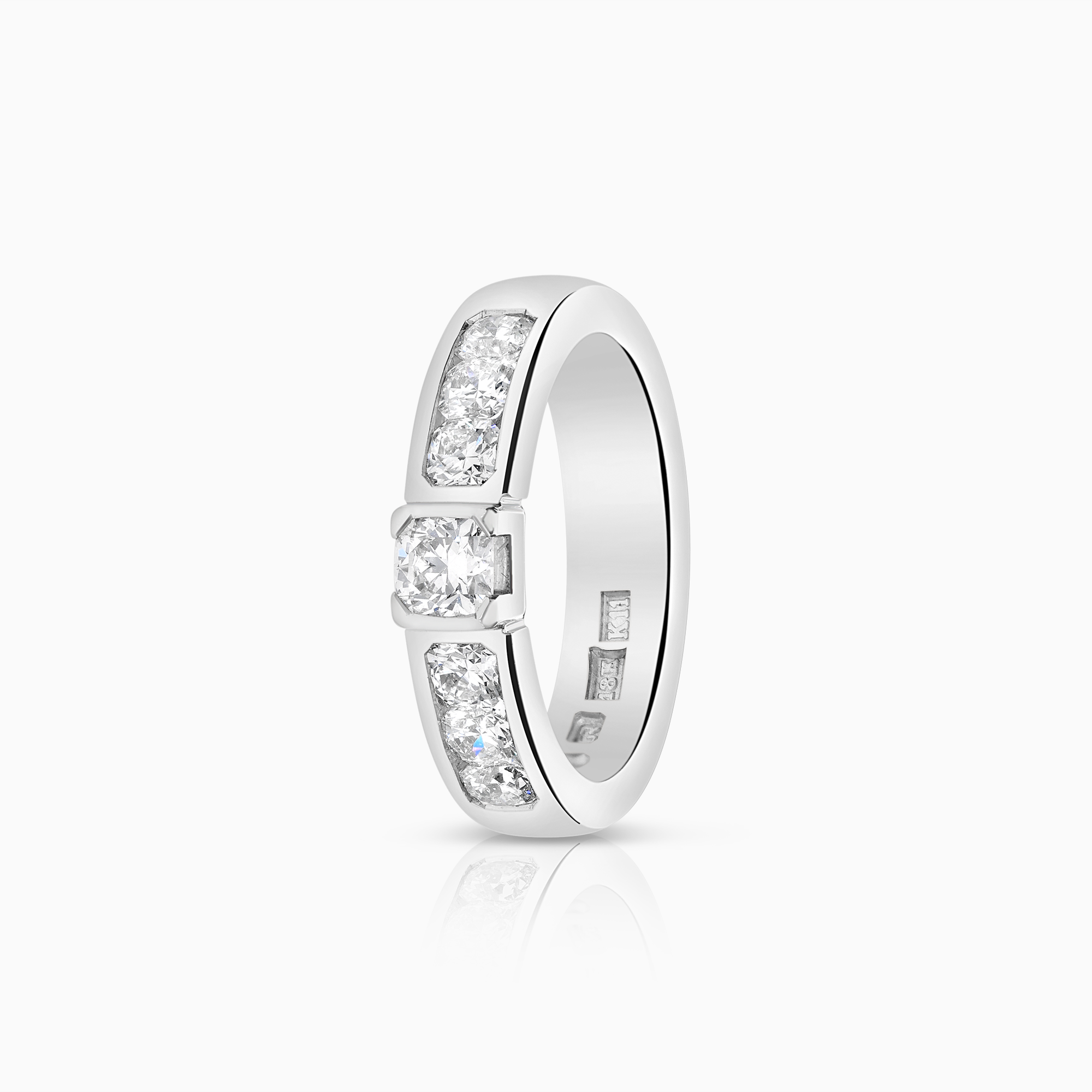 Sidostensring 0,92ct 18K vitguld