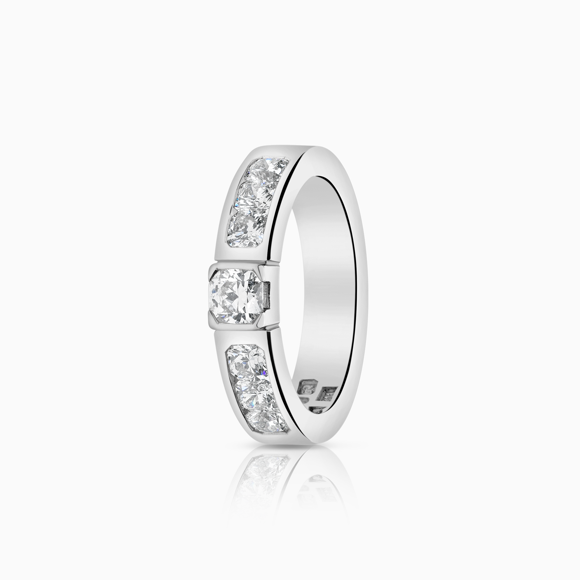 Sidostensring 0,96ct 18K vitguld